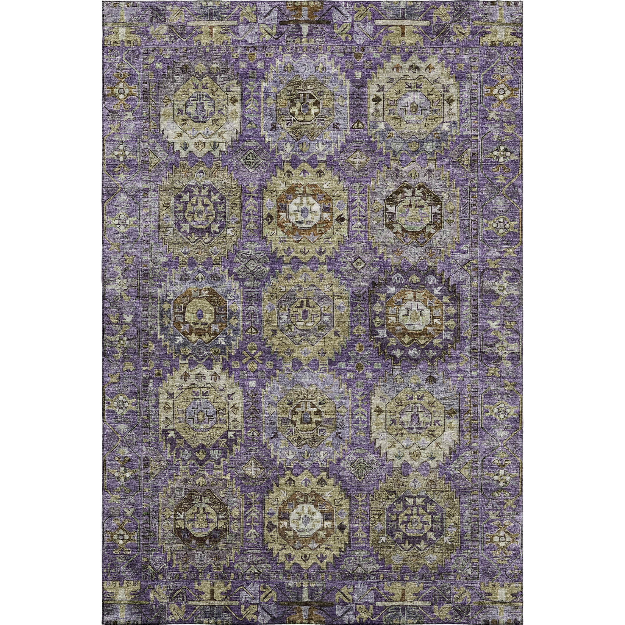 Ghent Machine Washable Traditional Eggplant Purple Rug 2'6" x 3'10" #shape_Rectangle