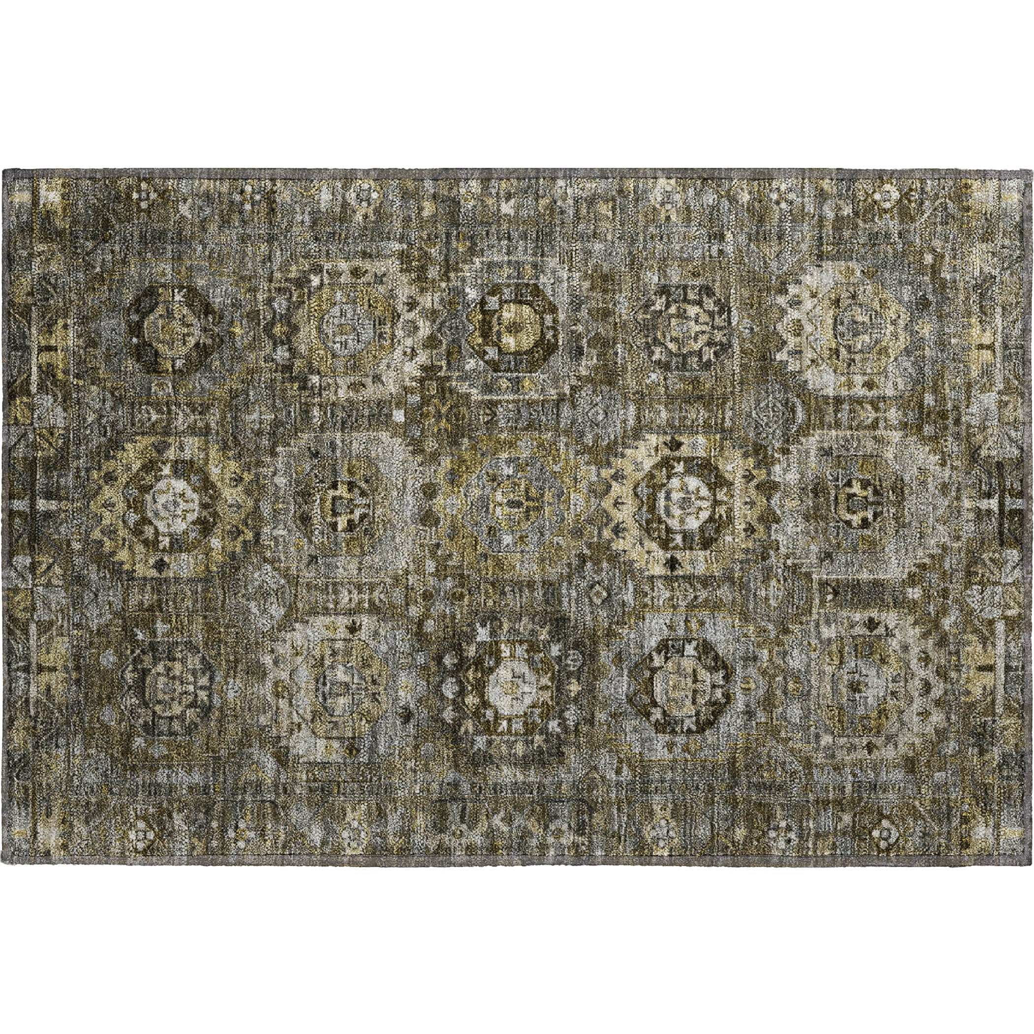 Ghent Machine Washable Traditional Mocha Brown Rug 1'8" x 2'6" #shape_Rectangle