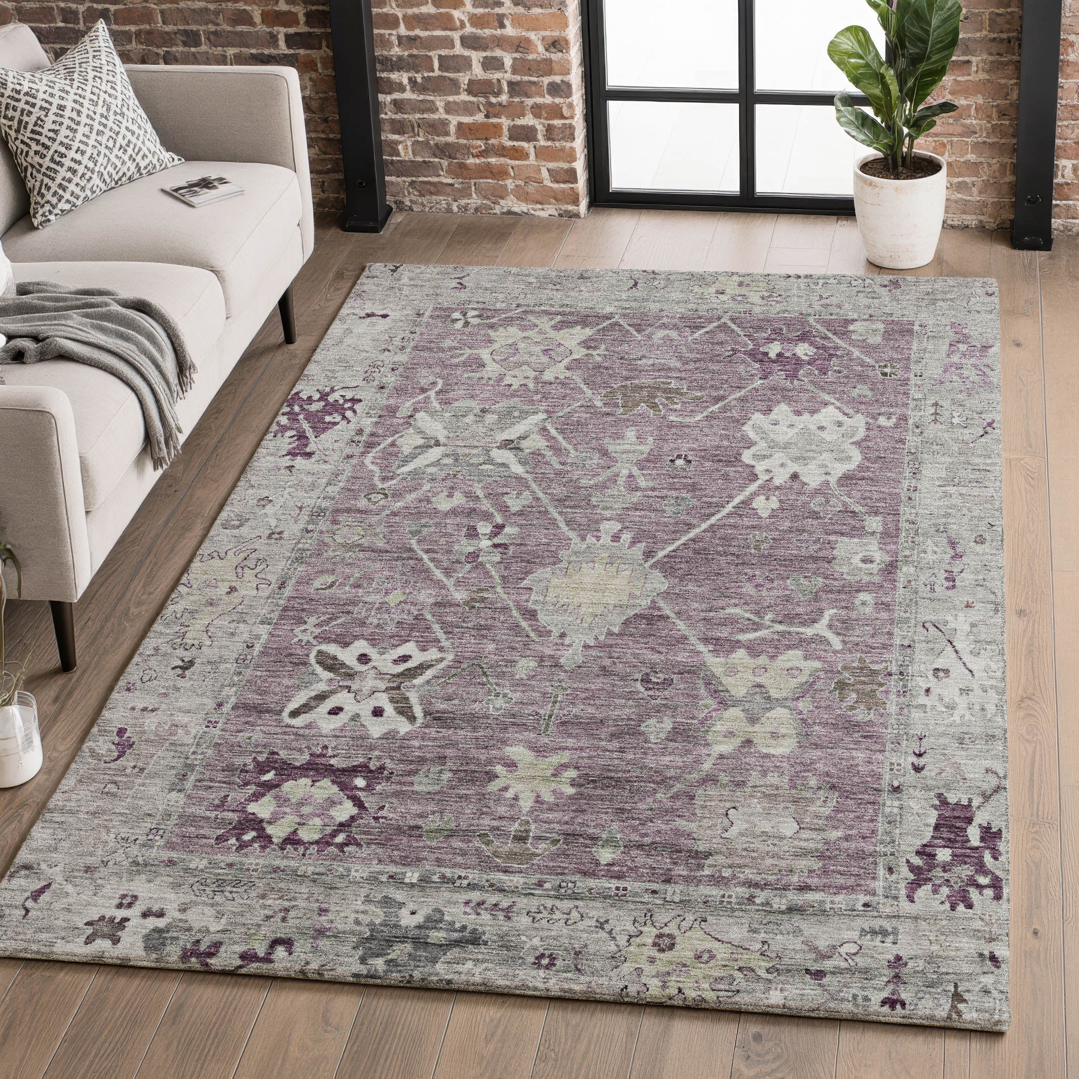 Colombo Machine Washable Traditional Merlot Red Rug 2'6" x 3'10" #shape_Rectangle