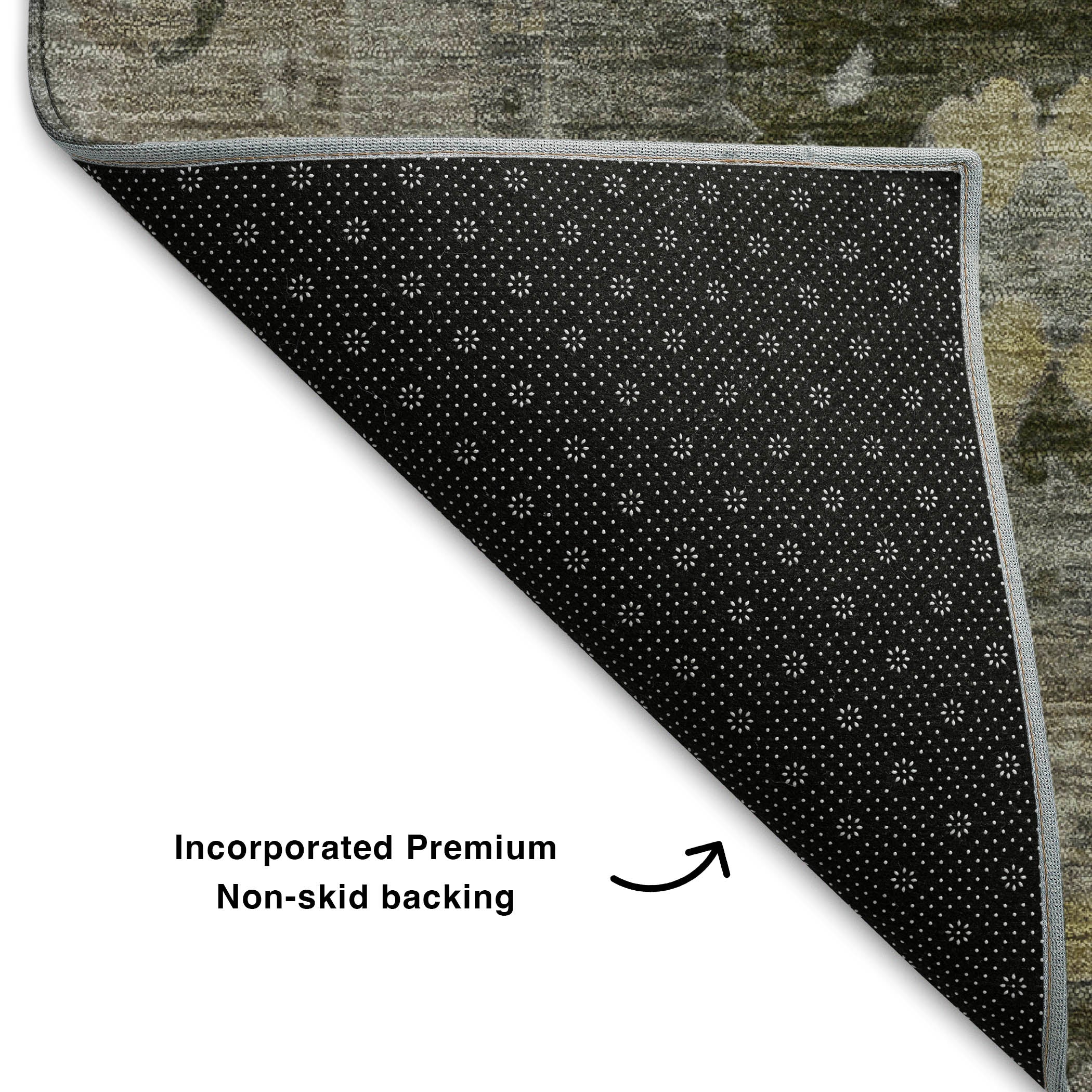 Colombo Machine Washable Traditional Pewter Gray Rug 1'8" x 2'6" #shape_Rectangle