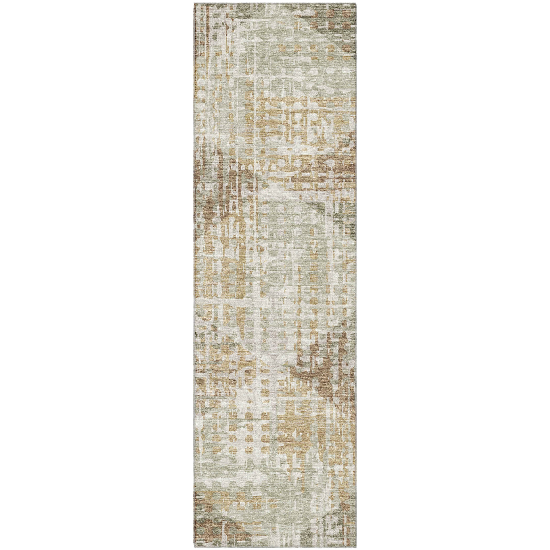 Sintra Machine Washable Transitional Aloe Green Rug 2'3" x 7'6" #shape_Runner