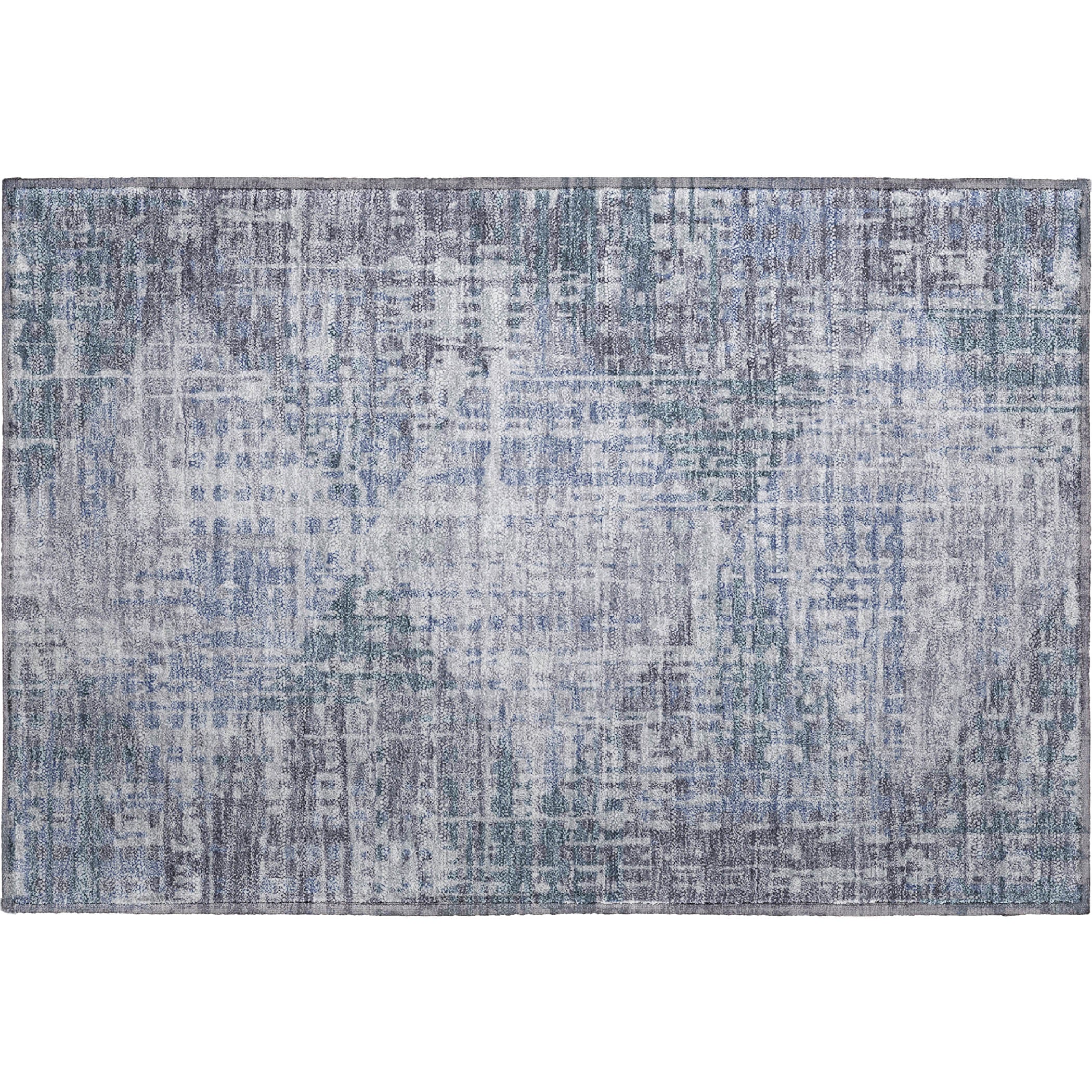 Sintra Machine Washable Transitional Blue Rug 1'8" x 2'6" #shape_Rectangle