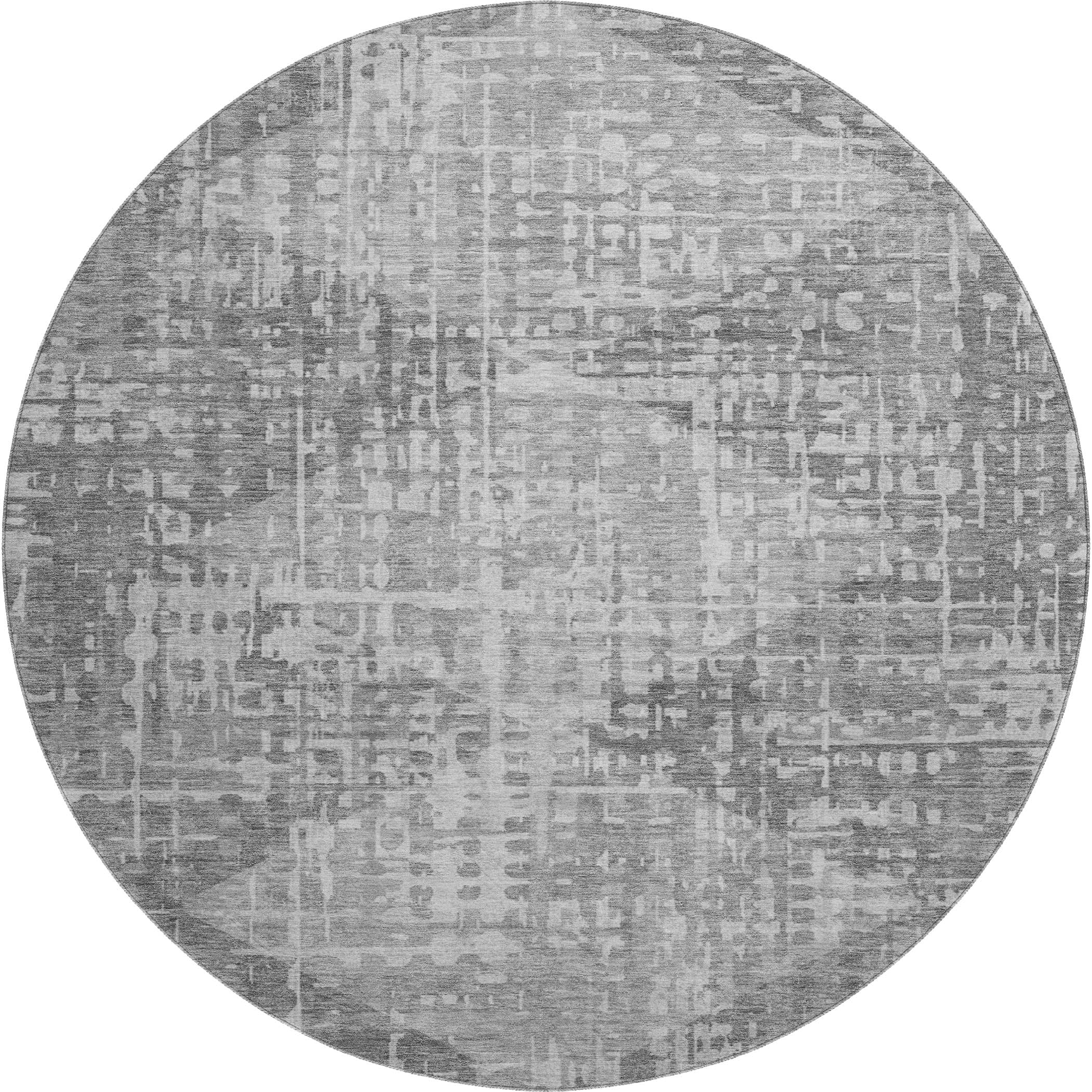 Sintra Machine Washable Transitional Gray Rug 8' x 8' #shape_Round