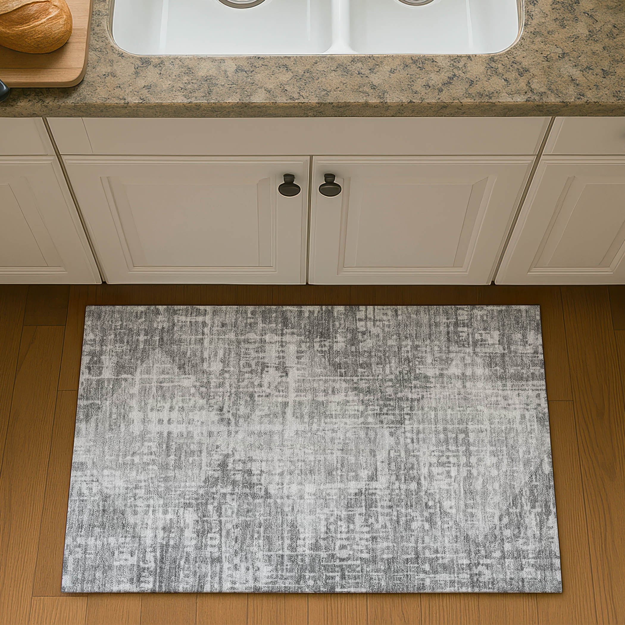 Sintra Machine Washable Transitional Gray Rug 1'8" x 2'6" #shape_Rectangle