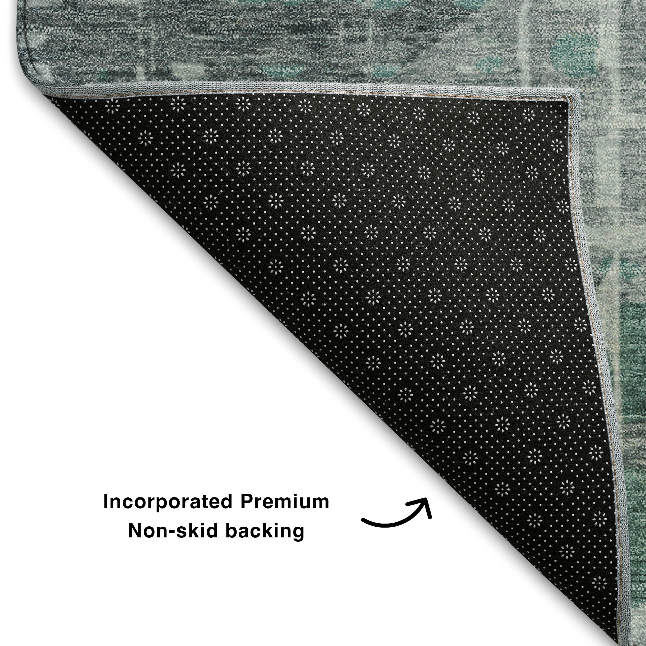 Sintra Machine Washable Transitional Teal Rug 1'8" x 2'6" #shape_Rectangle