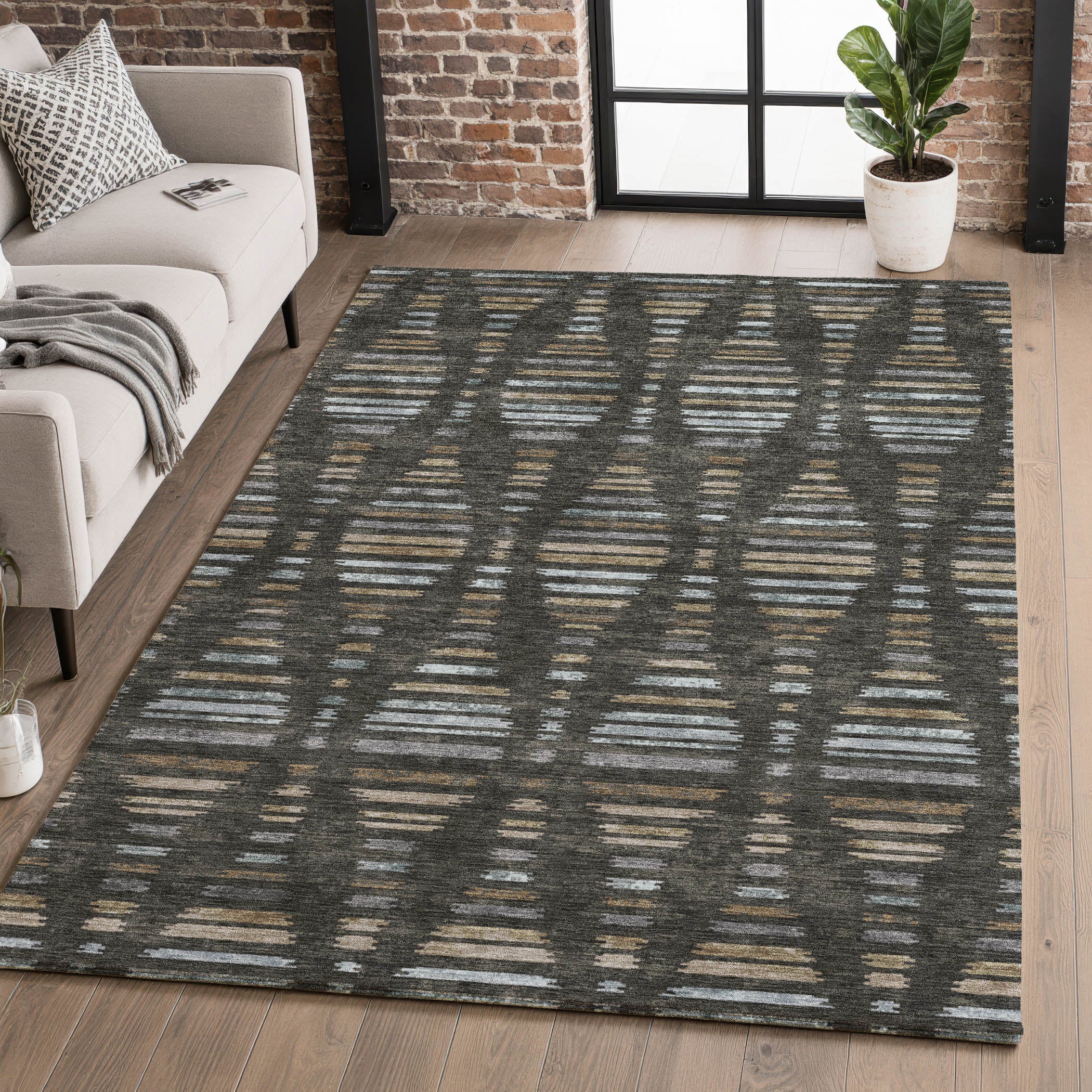 Jaipur Machine Washable Transitional Coffee Brown Rug 2'6" x 3'10" #shape_Rectangle