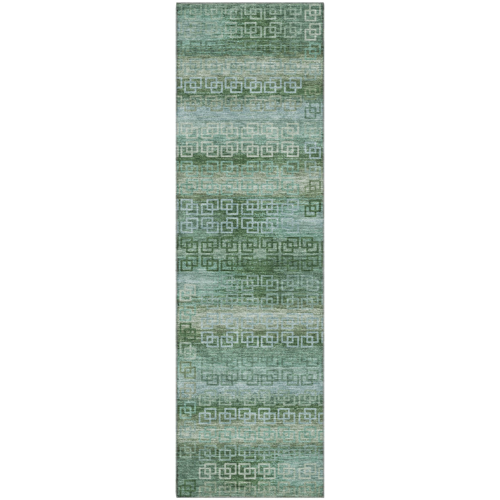 Valletta Machine Washable Transitional Aloe Green Rug 2'3" x 7'6" #shape_Runner