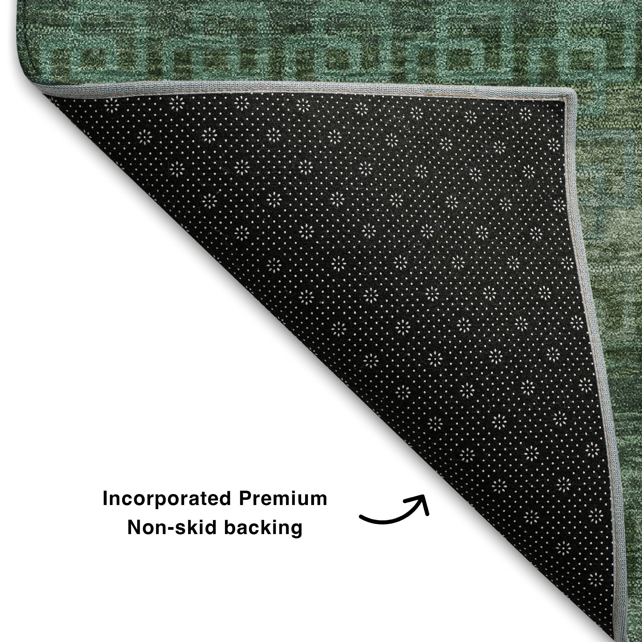Valletta Machine Washable Transitional Aloe Green Rug 1'8" x 2'6" #shape_Rectangle