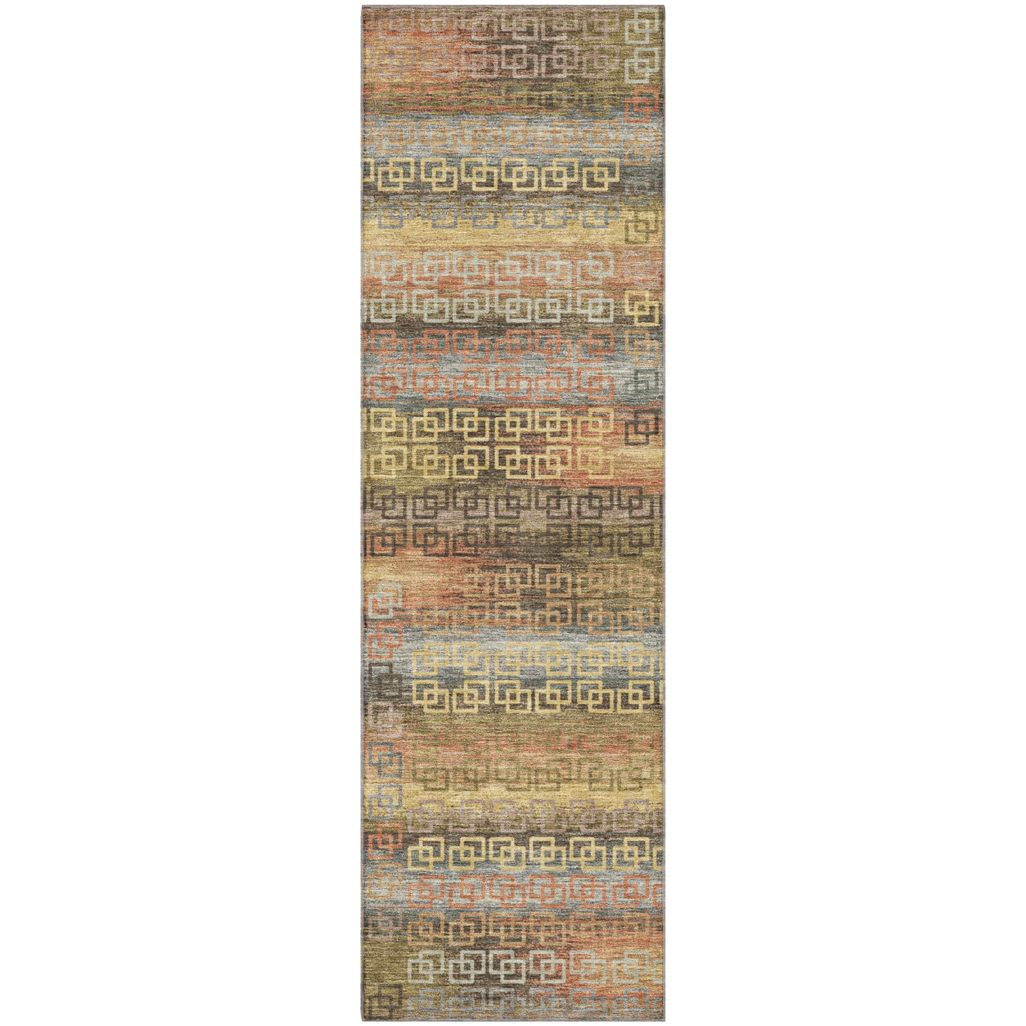 Valletta Machine Washable Transitional Brown Rug 2'3" x 7'6" #shape_Runner