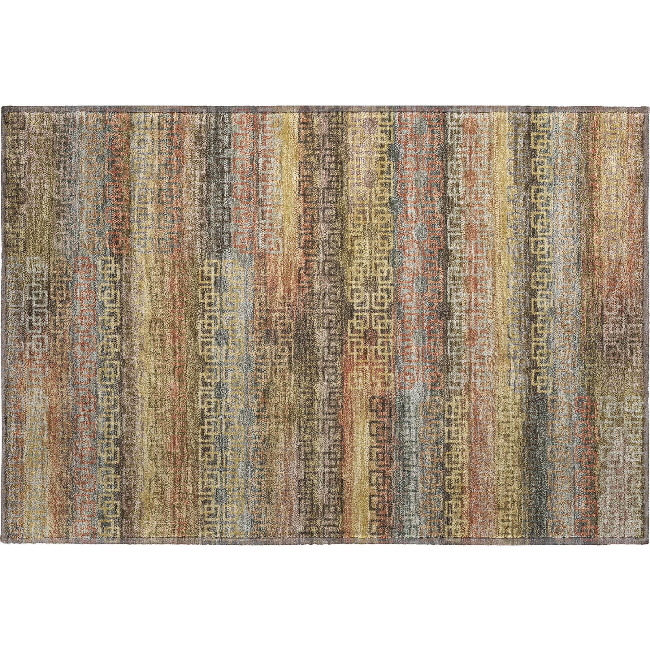 Valletta Machine Washable Transitional Brown Rug 1'8" x 2'6" #shape_Rectangle