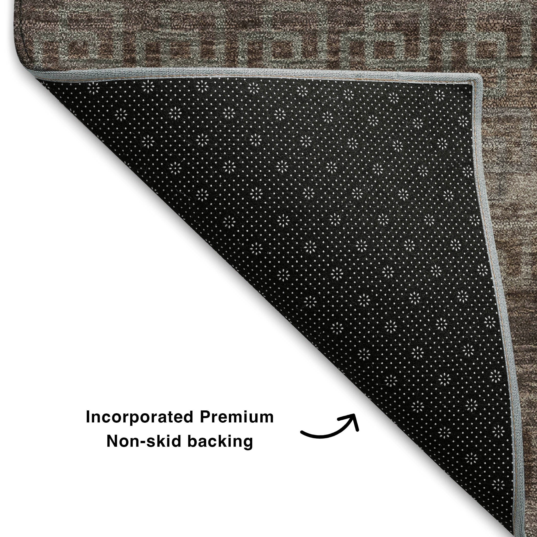 Valletta Machine Washable Transitional Chocolate Brown Rug 1'8" x 2'6" #shape_Rectangle