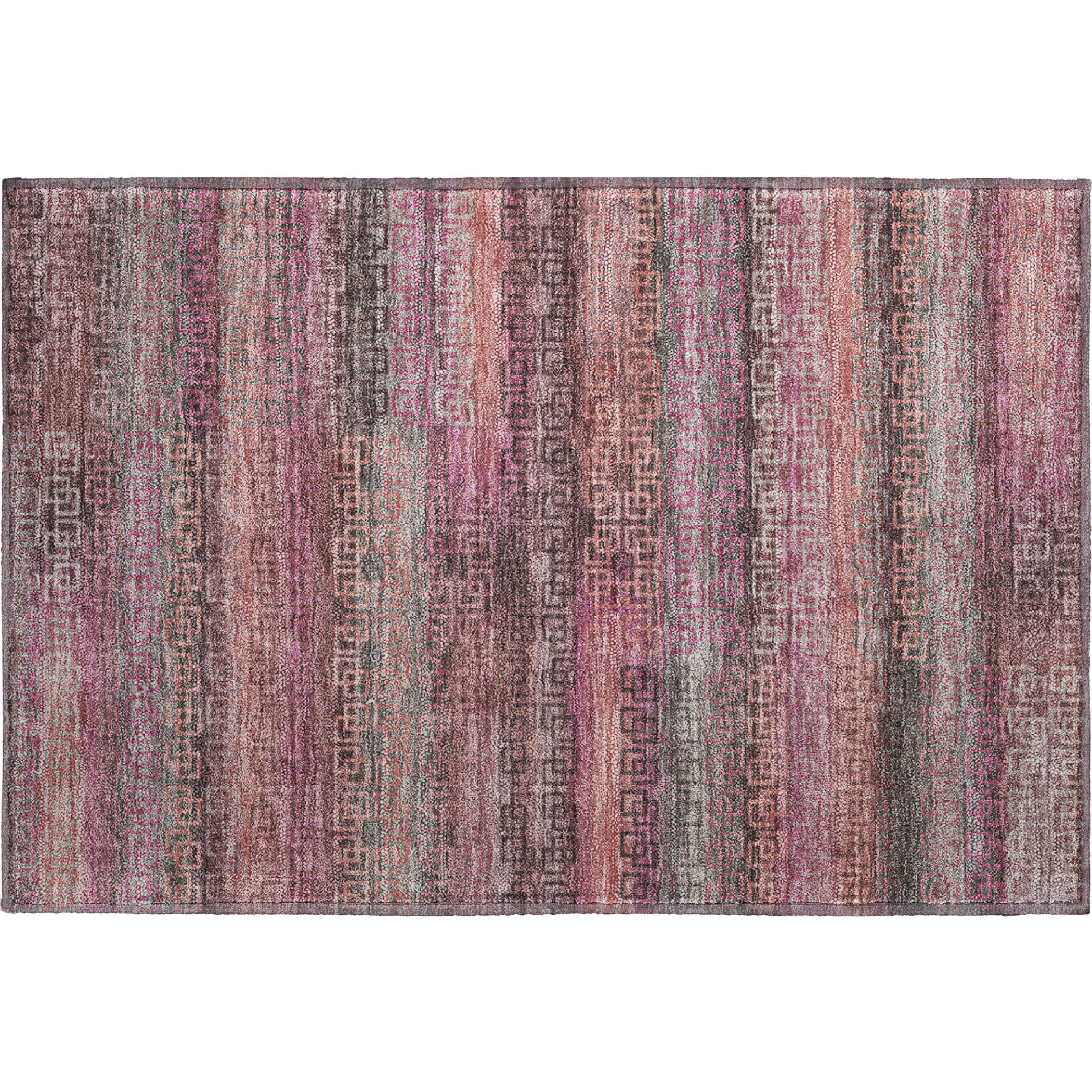 Valletta Machine Washable Transitional Pink Rug 1'8" x 2'6" #shape_Rectangle