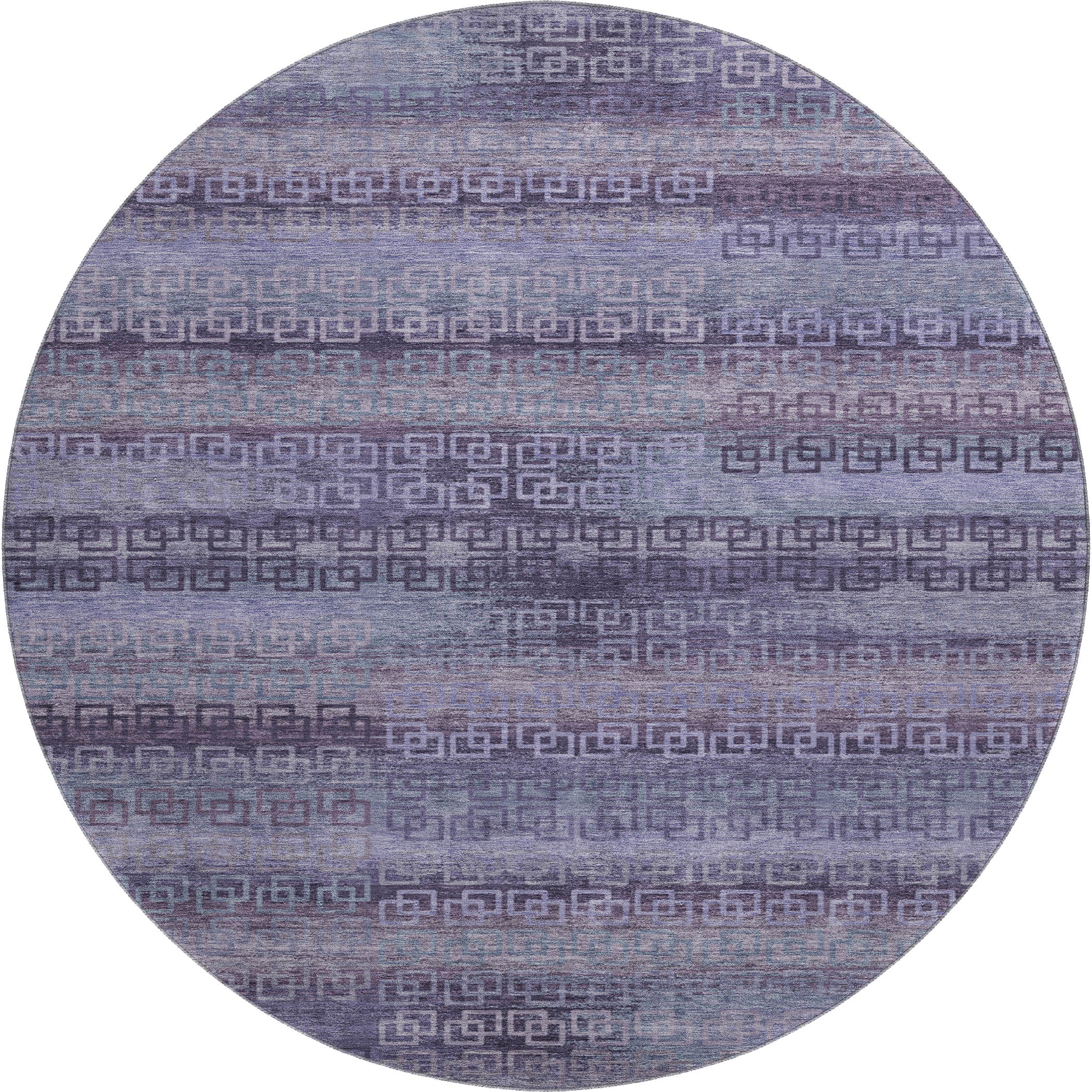 Valletta Machine Washable Transitional Plum Purple Rug 8' x 8' #shape_Round