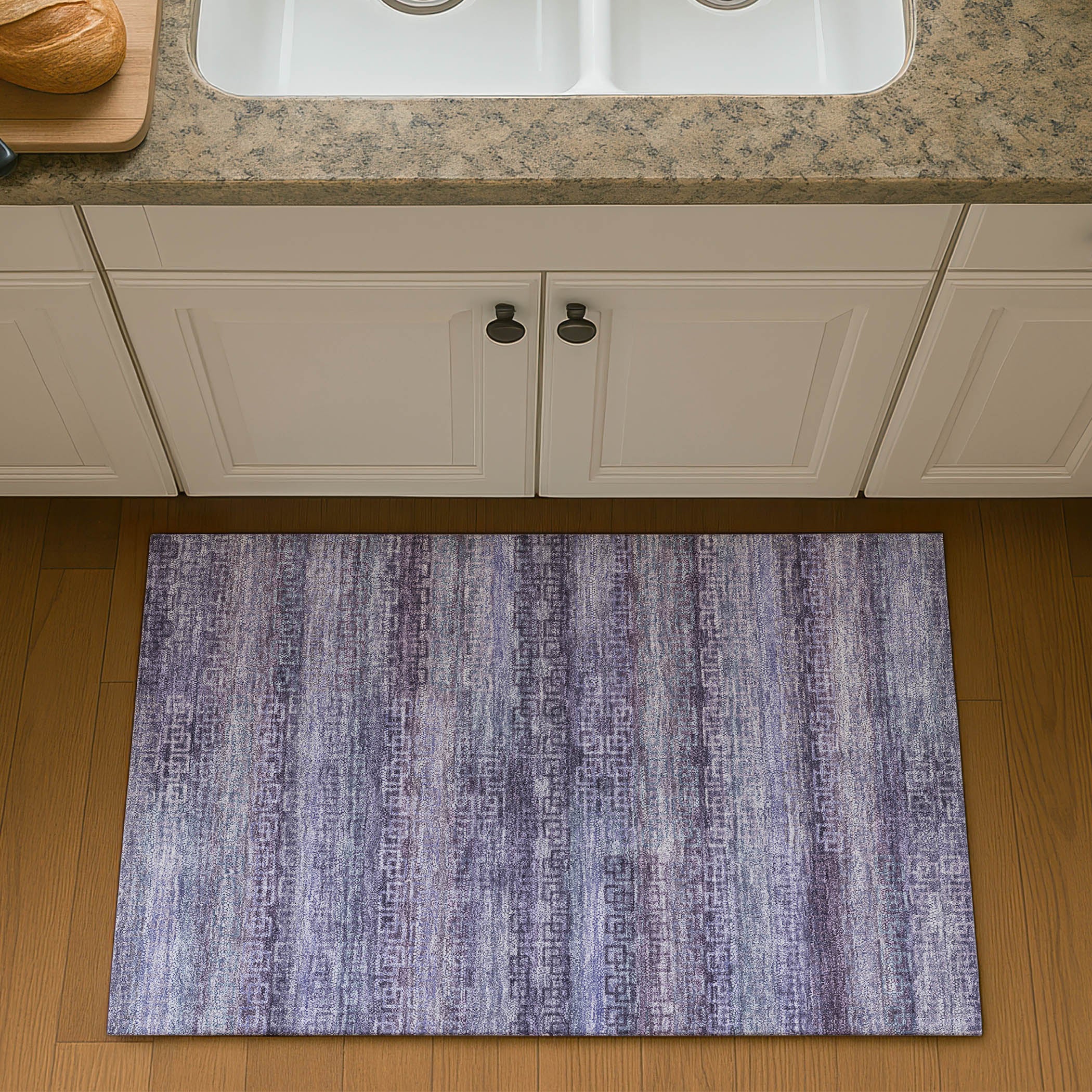 Valletta Machine Washable Transitional Plum Purple Rug 1'8" x 2'6" #shape_Rectangle