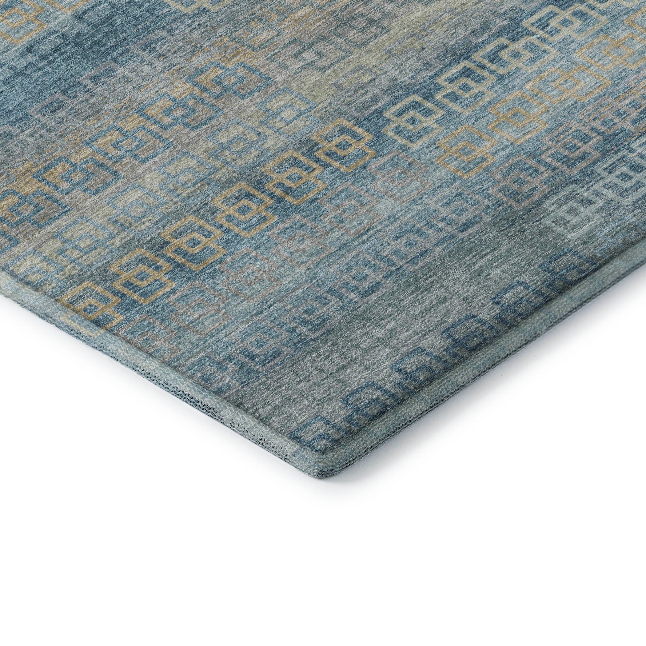 Valletta Machine Washable Transitional Teal Rug 1'8" x 2'6" #shape_Rectangle