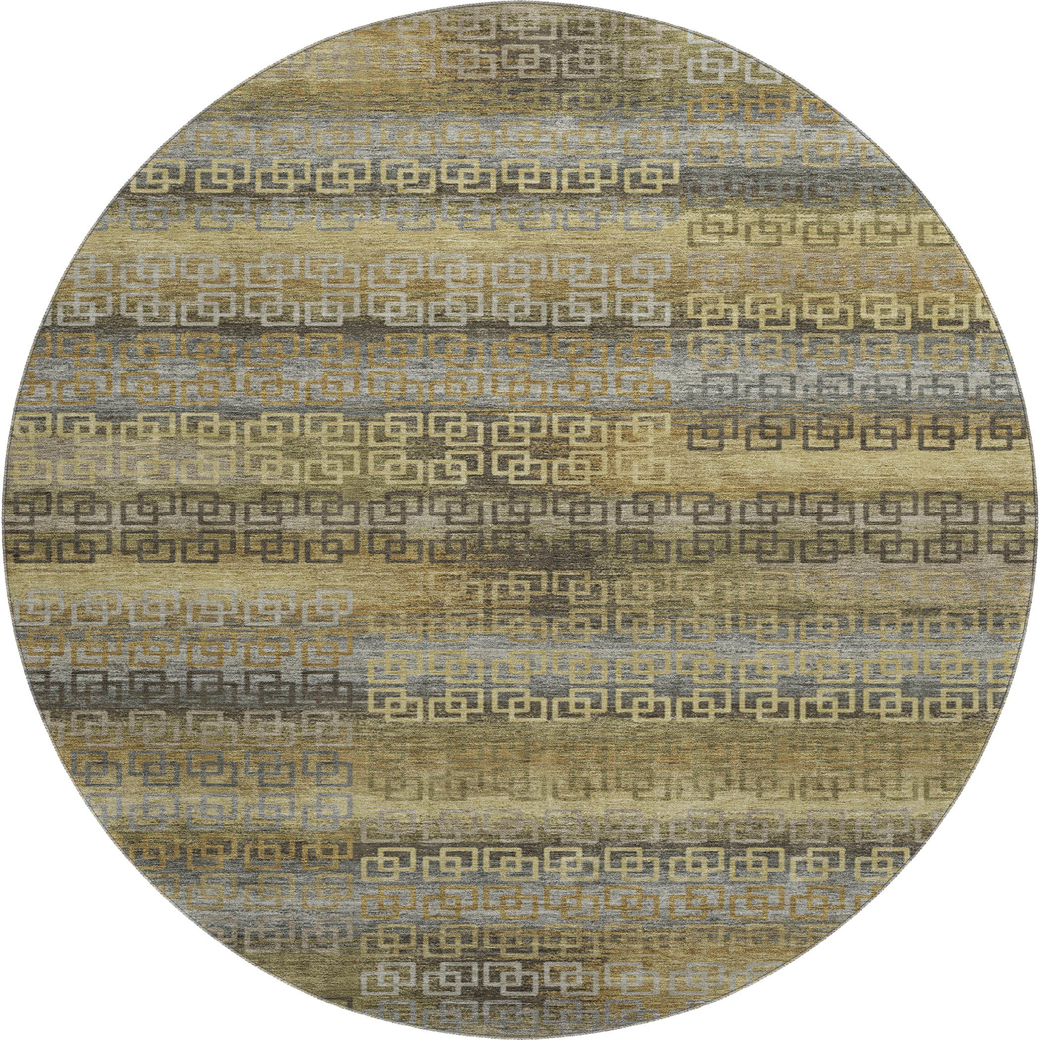 Valletta Machine Washable Transitional Wheat Gold Rug 8' x 8' #shape_Round