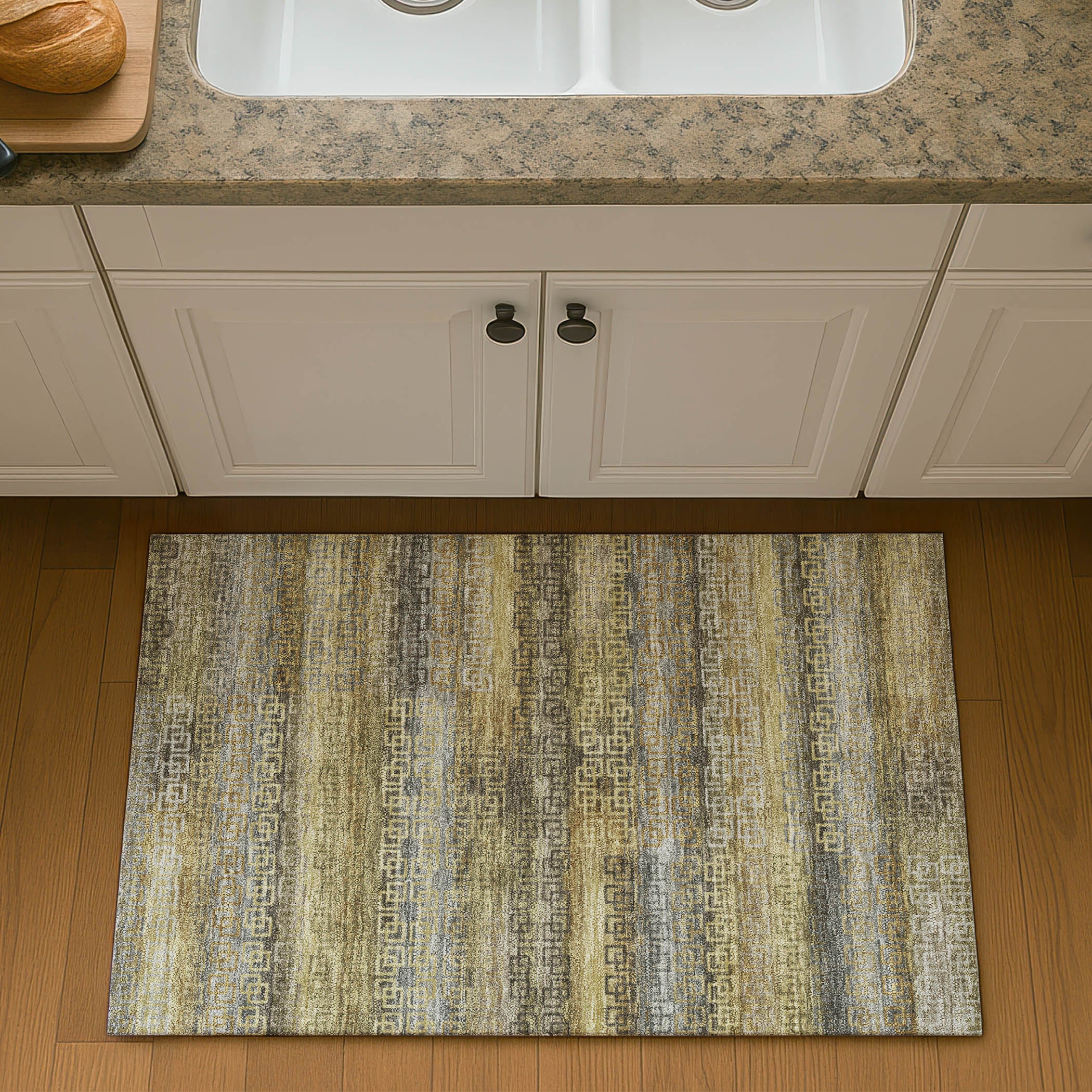 Valletta Machine Washable Transitional Wheat Gold Rug 1'8" x 2'6" #shape_Rectangle