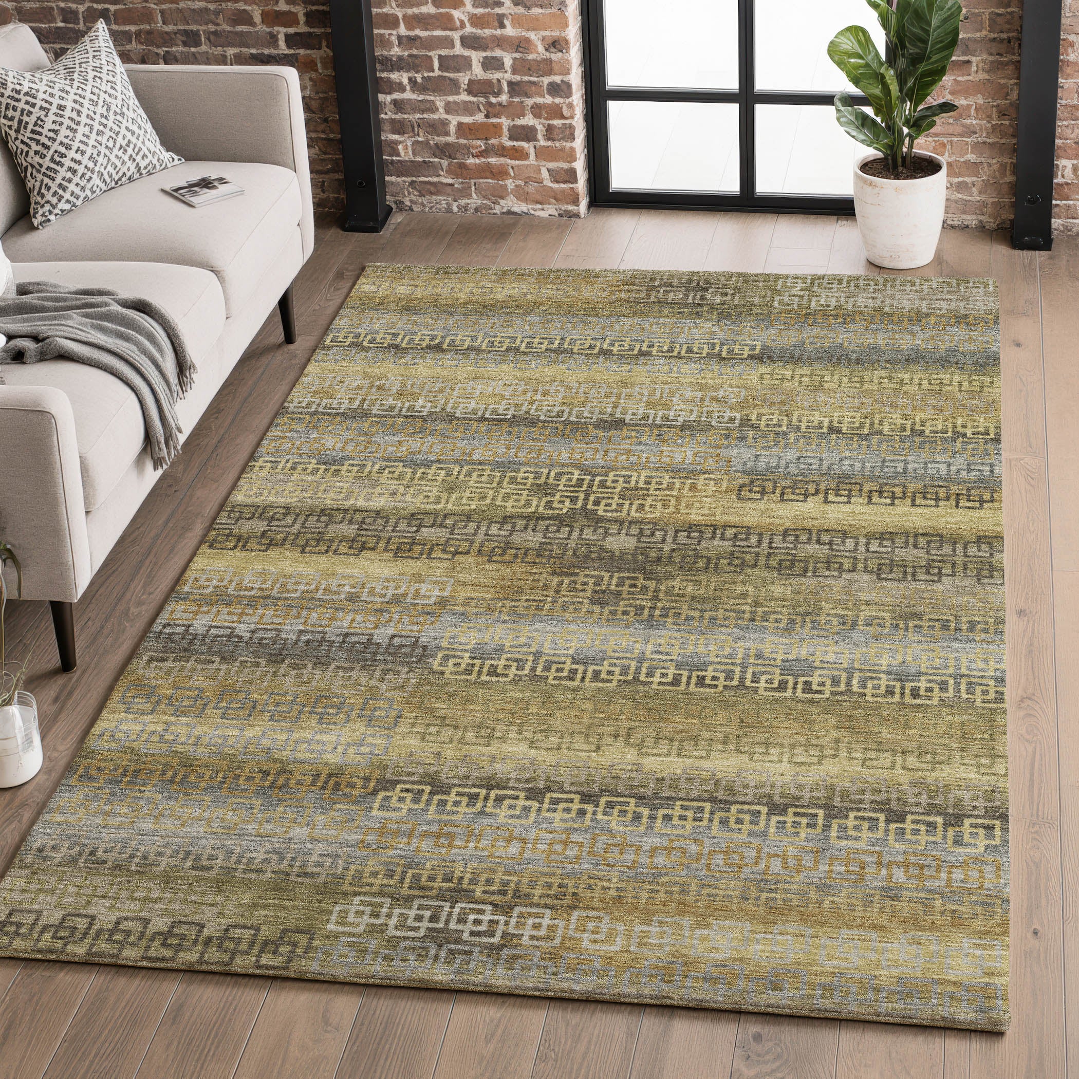 Valletta Machine Washable Transitional Wheat Gold Rug 2'6" x 3'10" #shape_Rectangle