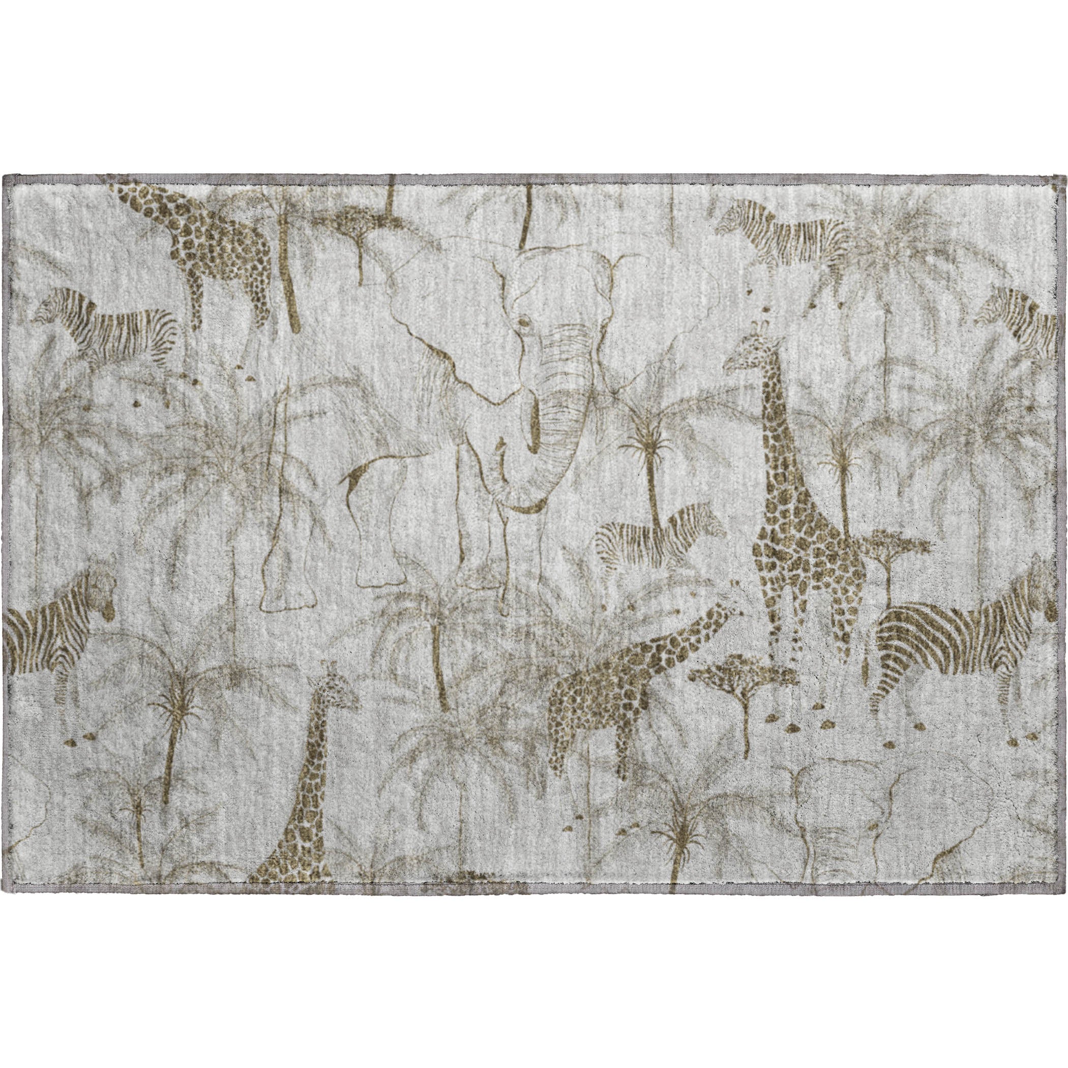 Salzburg Machine Washable Tropical Fog Gray Rug 1'8" x 2'6" #shape_Rectangle