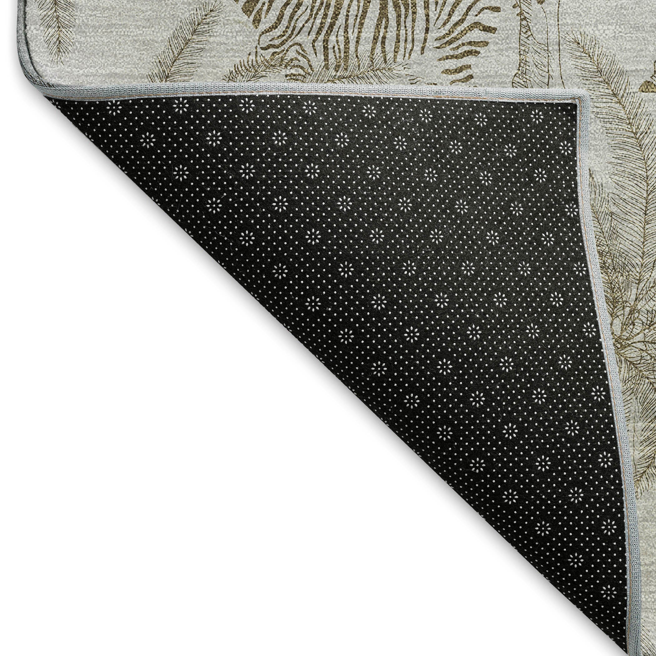 Salzburg Machine Washable Tropical Fog Gray Rug 1'8" x 2'6" #shape_Rectangle