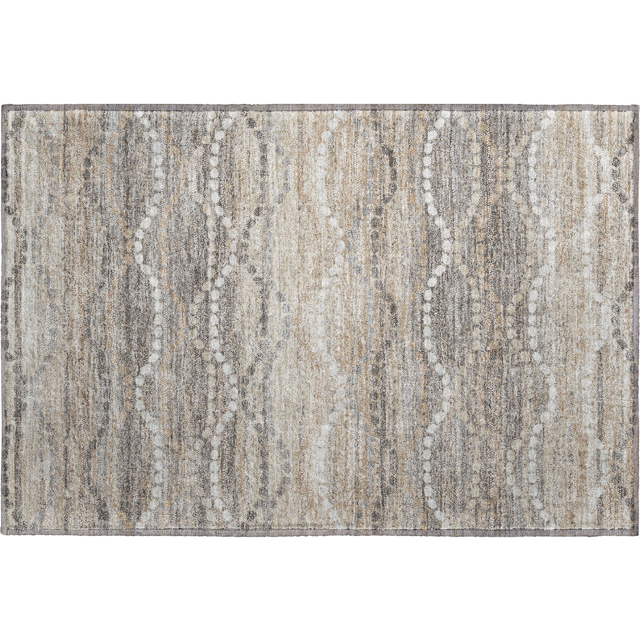 Queenstown Machine Washable Transitional Beige Brown Rug 1'8" x 2'6" #shape_Rectangle