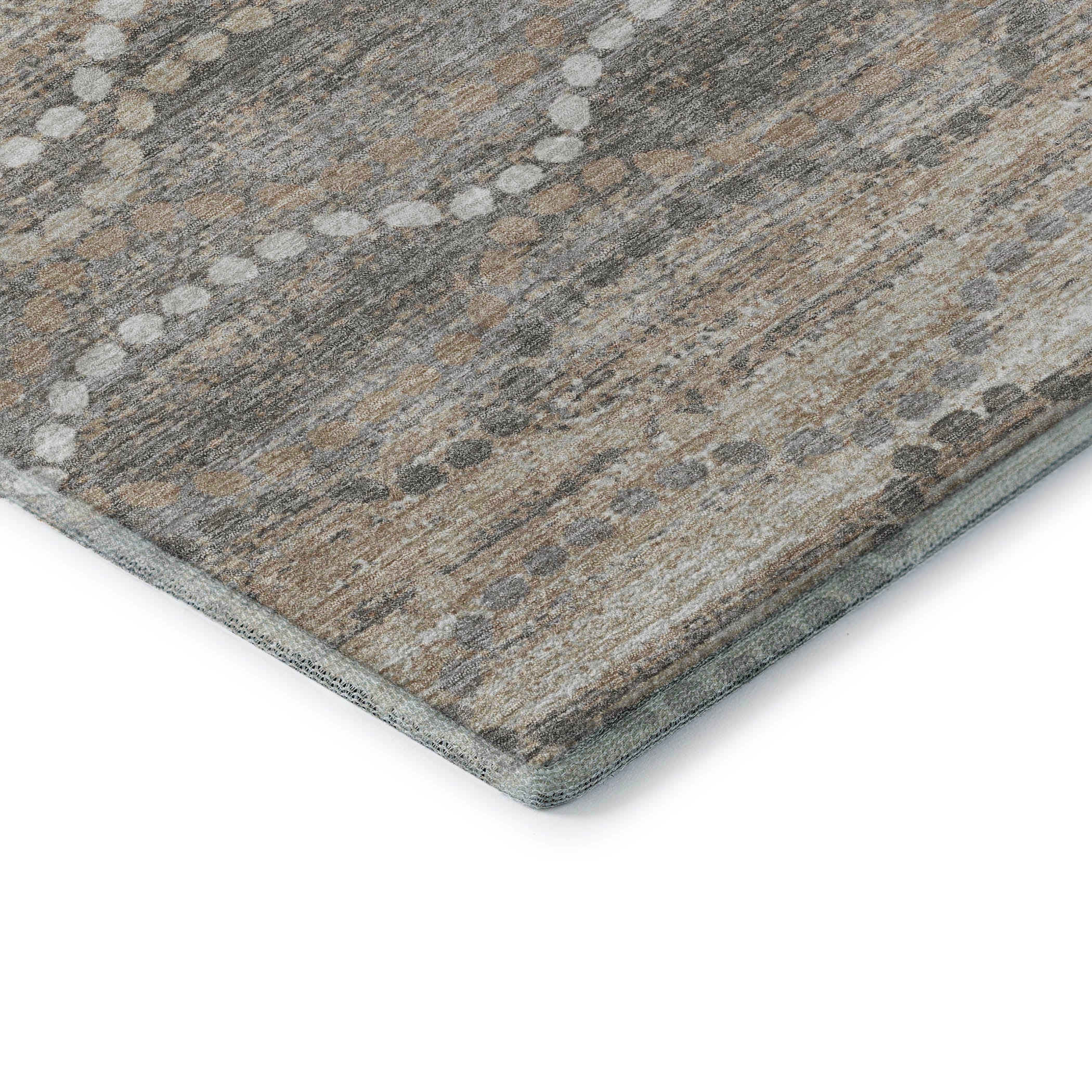 Queenstown Machine Washable Transitional Beige Brown Rug 1'8" x 2'6" #shape_Rectangle