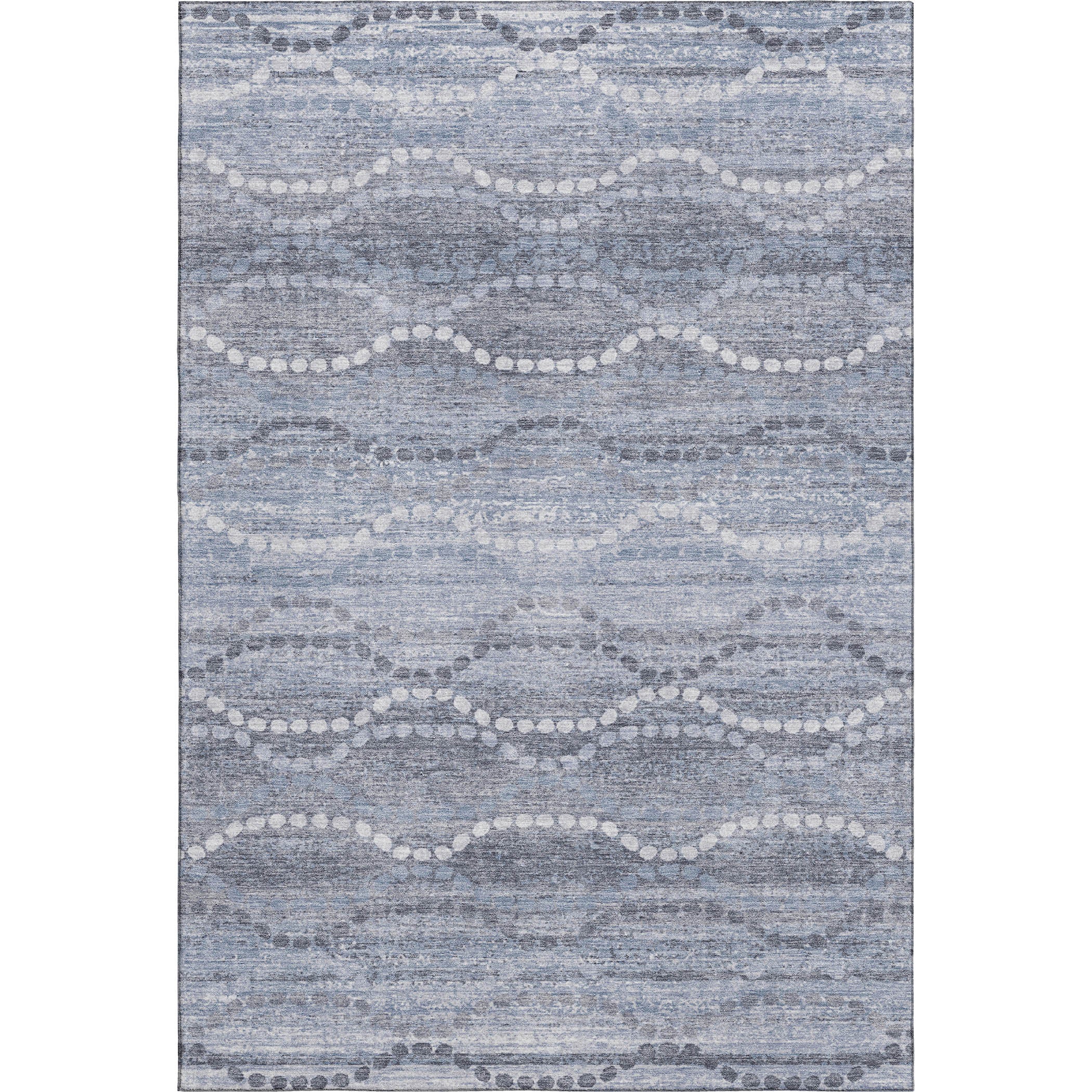Queenstown Machine Washable Transitional Blue Rug 2'6" x 3'10" #shape_Rectangle