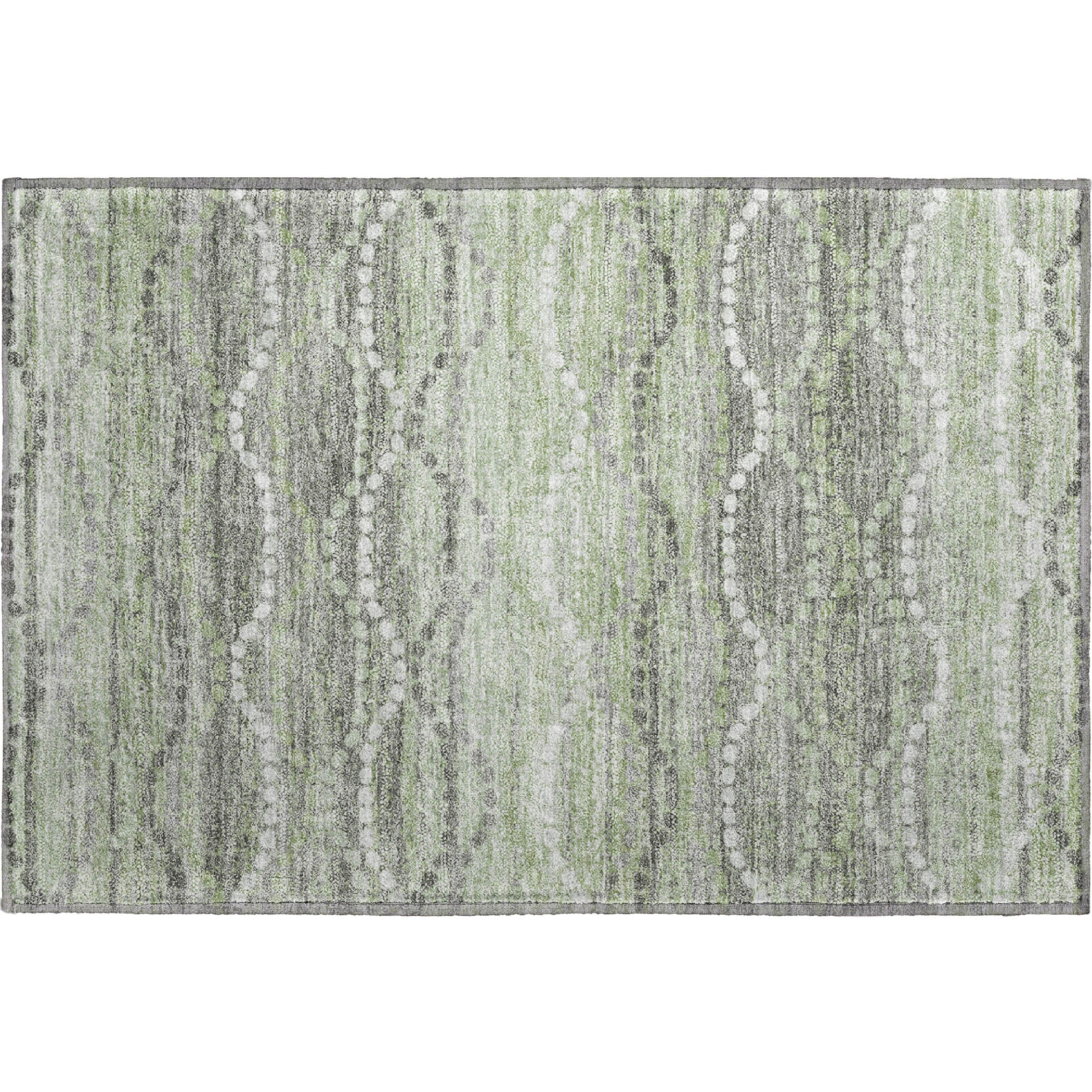 Queenstown Machine Washable Transitional Green Rug 1'8" x 2'6" #shape_Rectangle