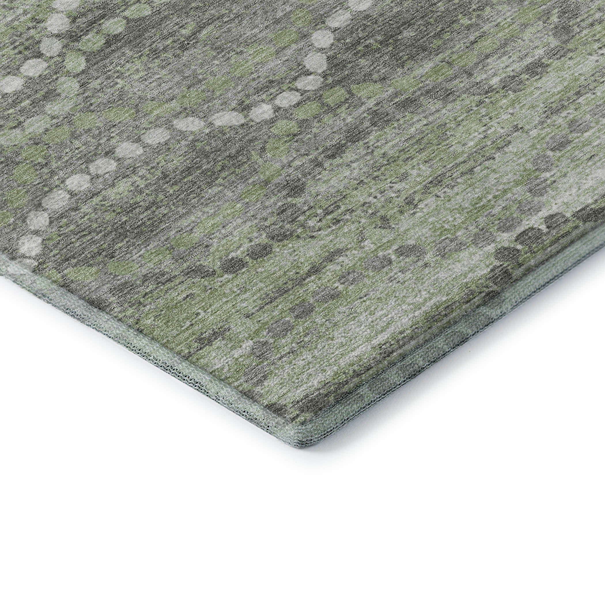 Queenstown Machine Washable Transitional Green Rug 1'8" x 2'6" #shape_Rectangle