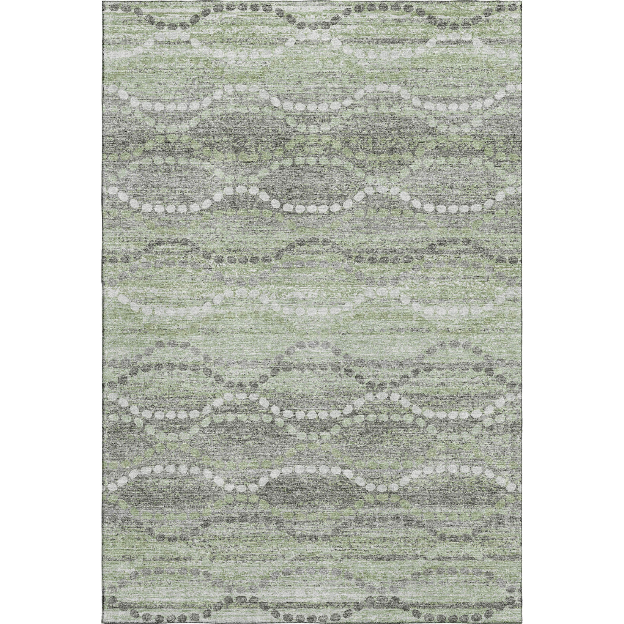 Queenstown Machine Washable Transitional Green Rug 2'6" x 3'10" #shape_Rectangle