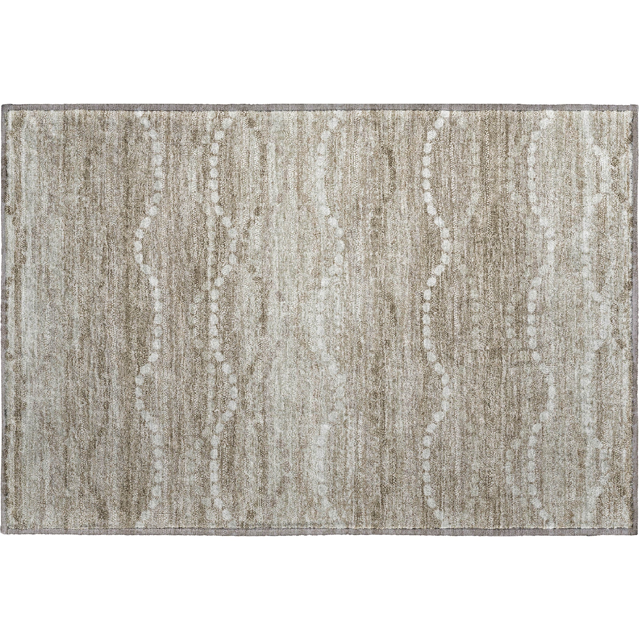 Queenstown Machine Washable Transitional Khaki Brown Rug 1'8" x 2'6" #shape_Rectangle