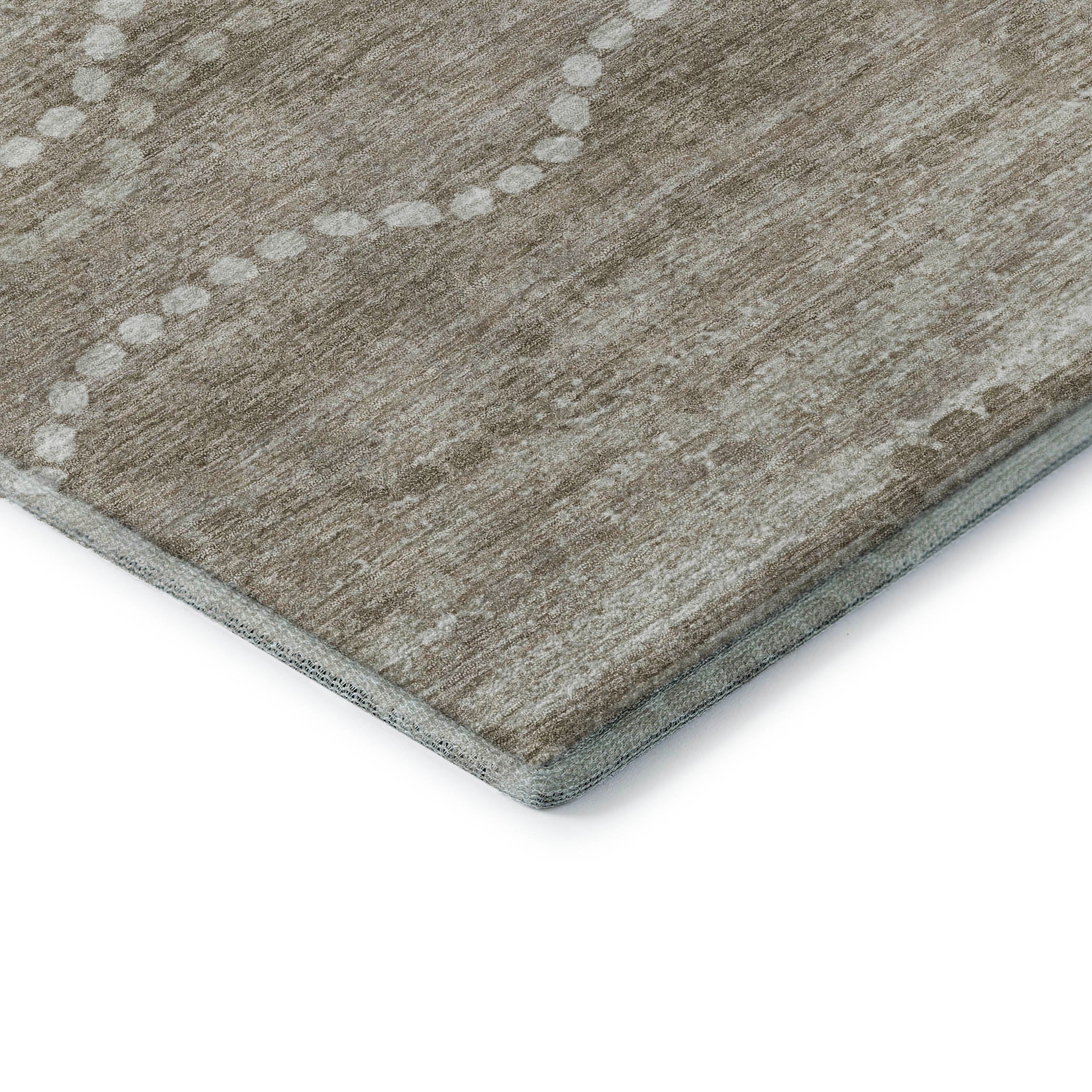 Queenstown Machine Washable Transitional Khaki Brown Rug 1'8" x 2'6" #shape_Rectangle