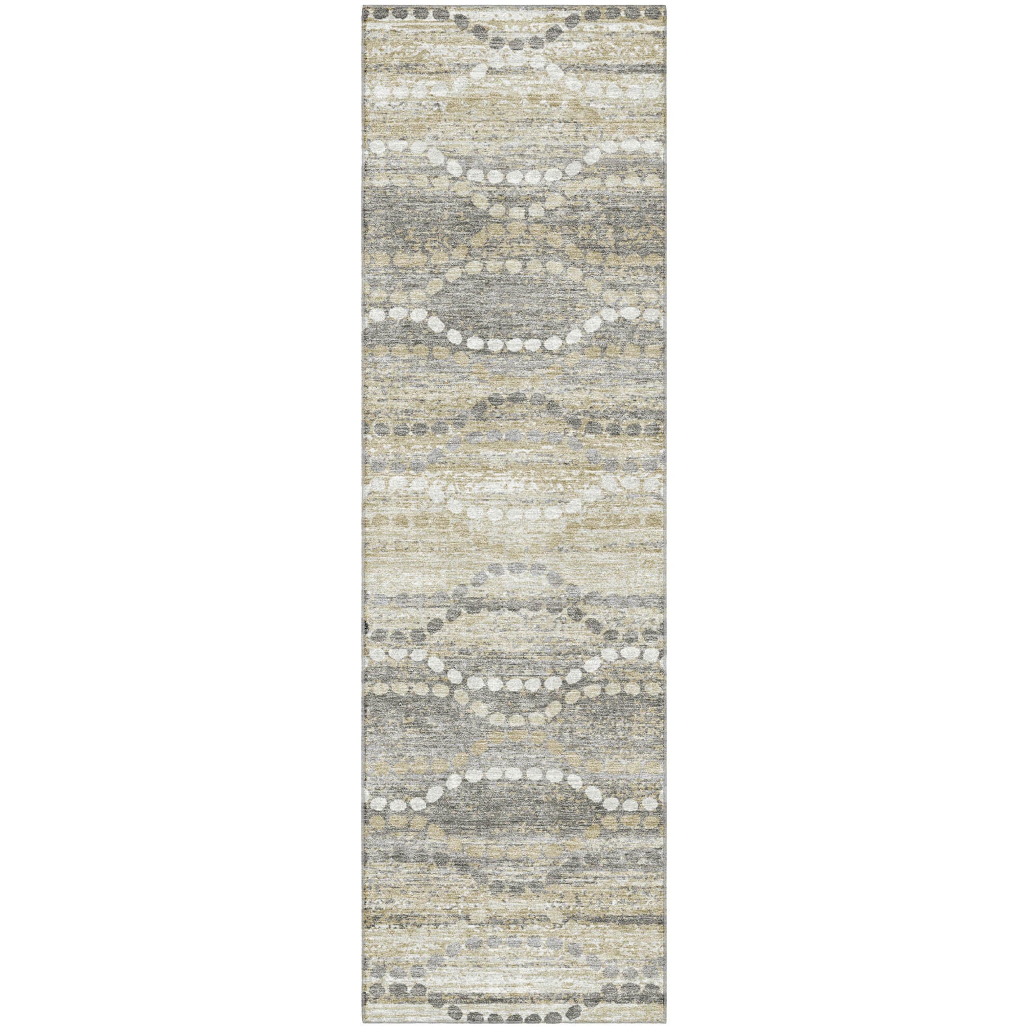 Queenstown Machine Washable Transitional Pewter Gray Rug 2'3" x 7'6" #shape_Runner
