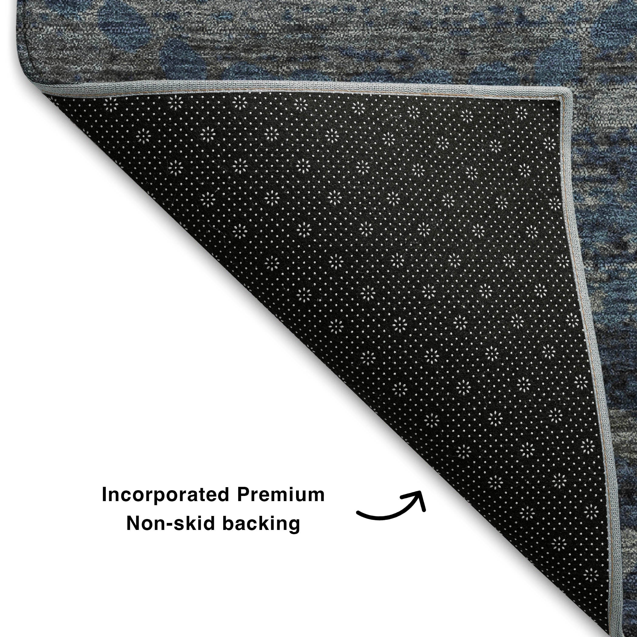 Athens Machine Washable Transitional Navy Blue Rug 1'8" x 2'6" #shape_Rectangle