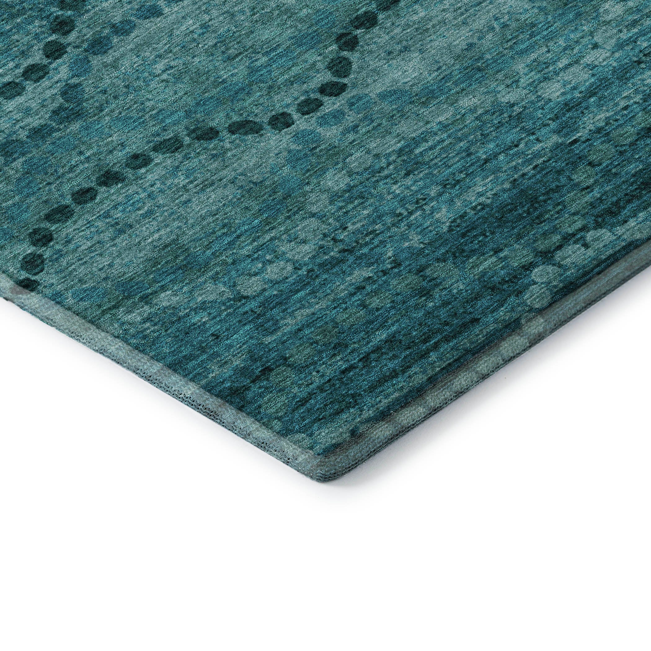 Athens Machine Washable Transitional Turquoise Teal Rug 1'8" x 2'6" #shape_Rectangle