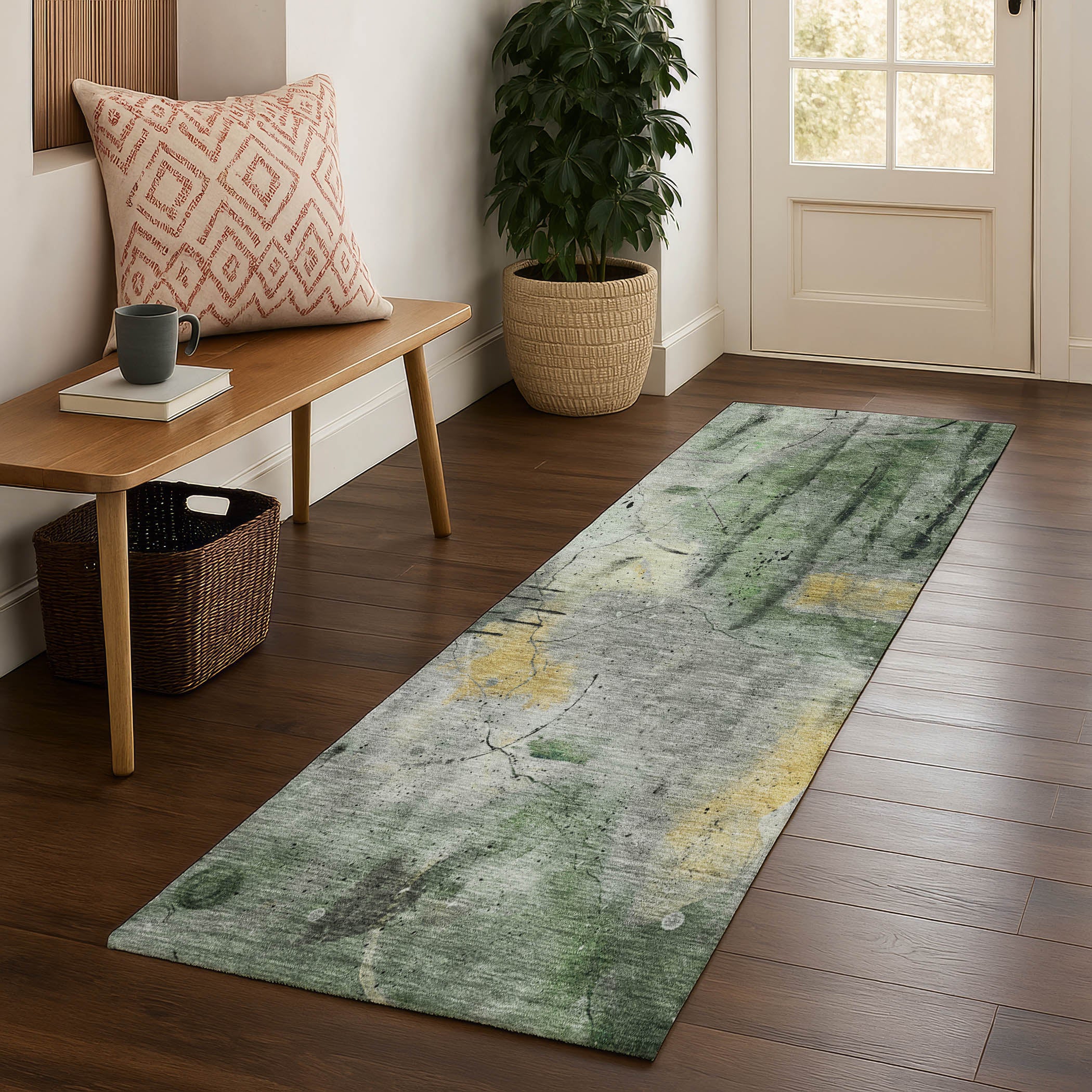 Cusco Machine Washable Transitional Pewter Gray Rug 2'3" x 7'6" #shape_Runner