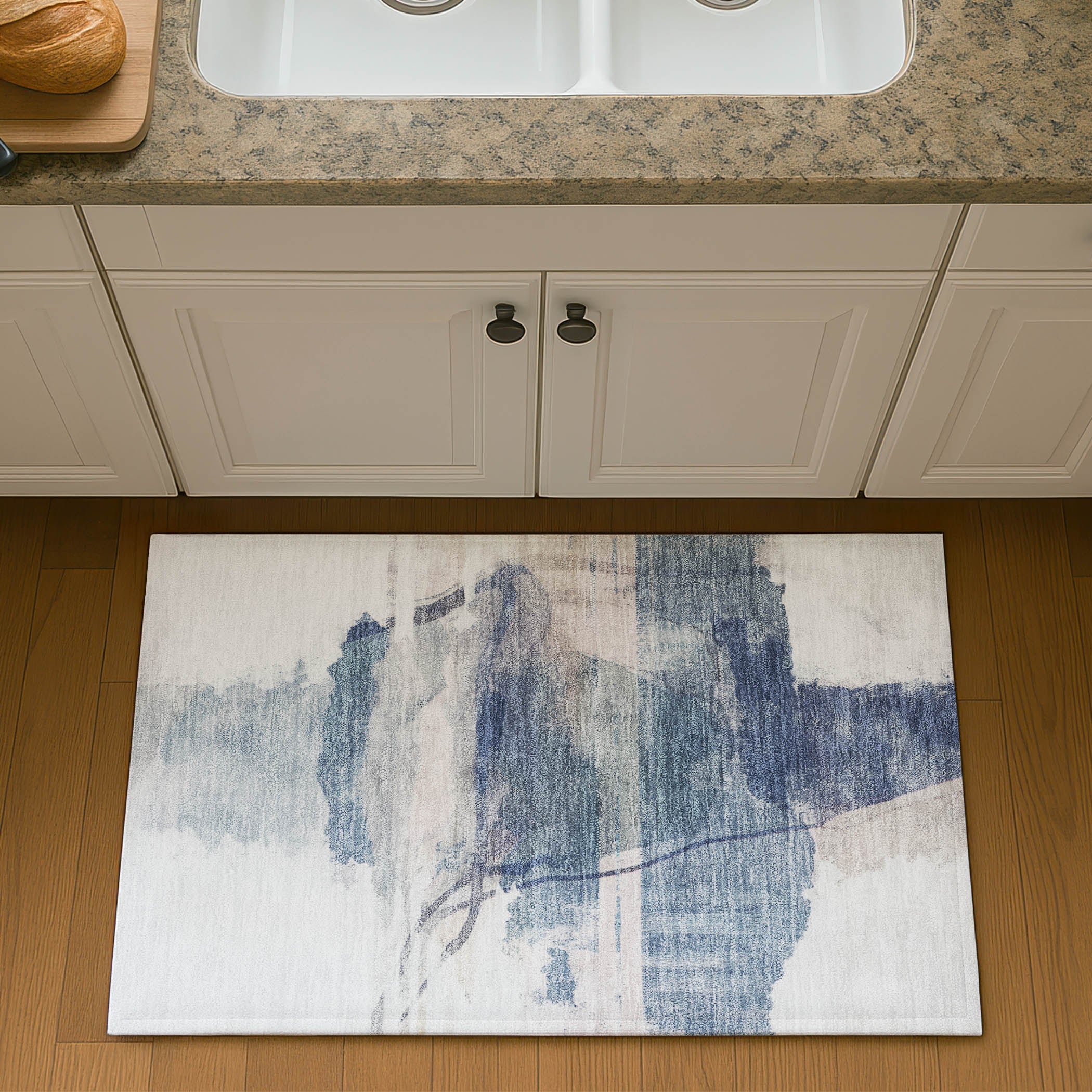 Sarajevo Machine Washable Transitional Blue Rug 1'8" x 2'6" #shape_Rectangle
