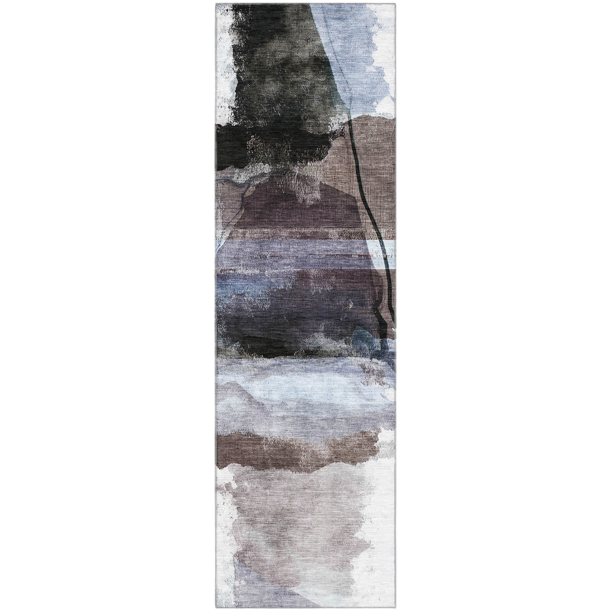 Sarajevo Machine Washable Transitional Brown Rug 2'3" x 7'6" #shape_Runner