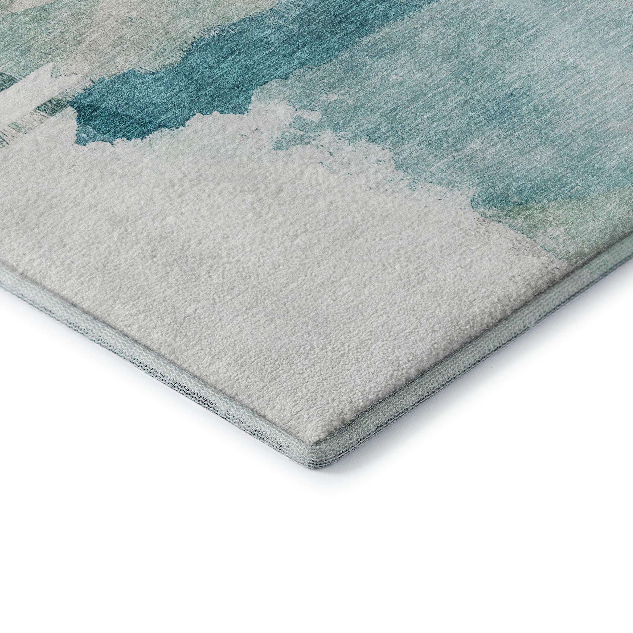 Sarajevo Machine Washable Transitional Teal Rug 1'8" x 2'6" #shape_Rectangle