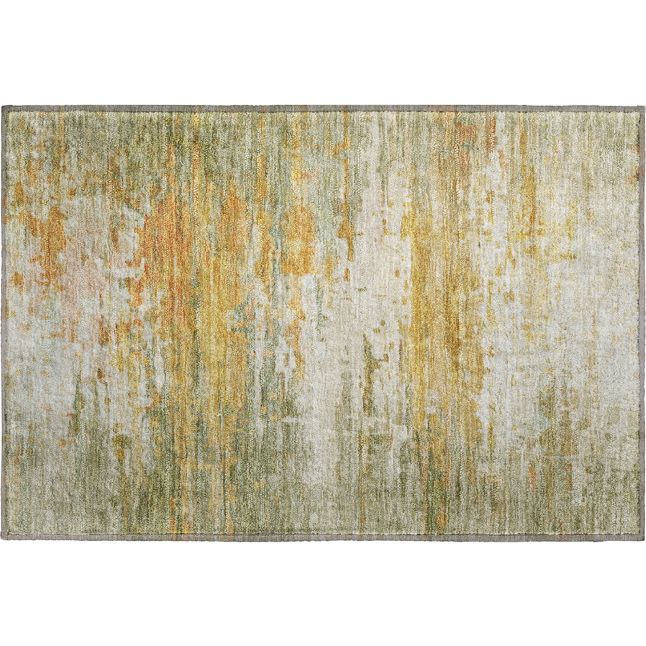 Sarajevo Machine Washable Transitional Aloe Green Rug 1'8" x 2'6" #shape_Rectangle