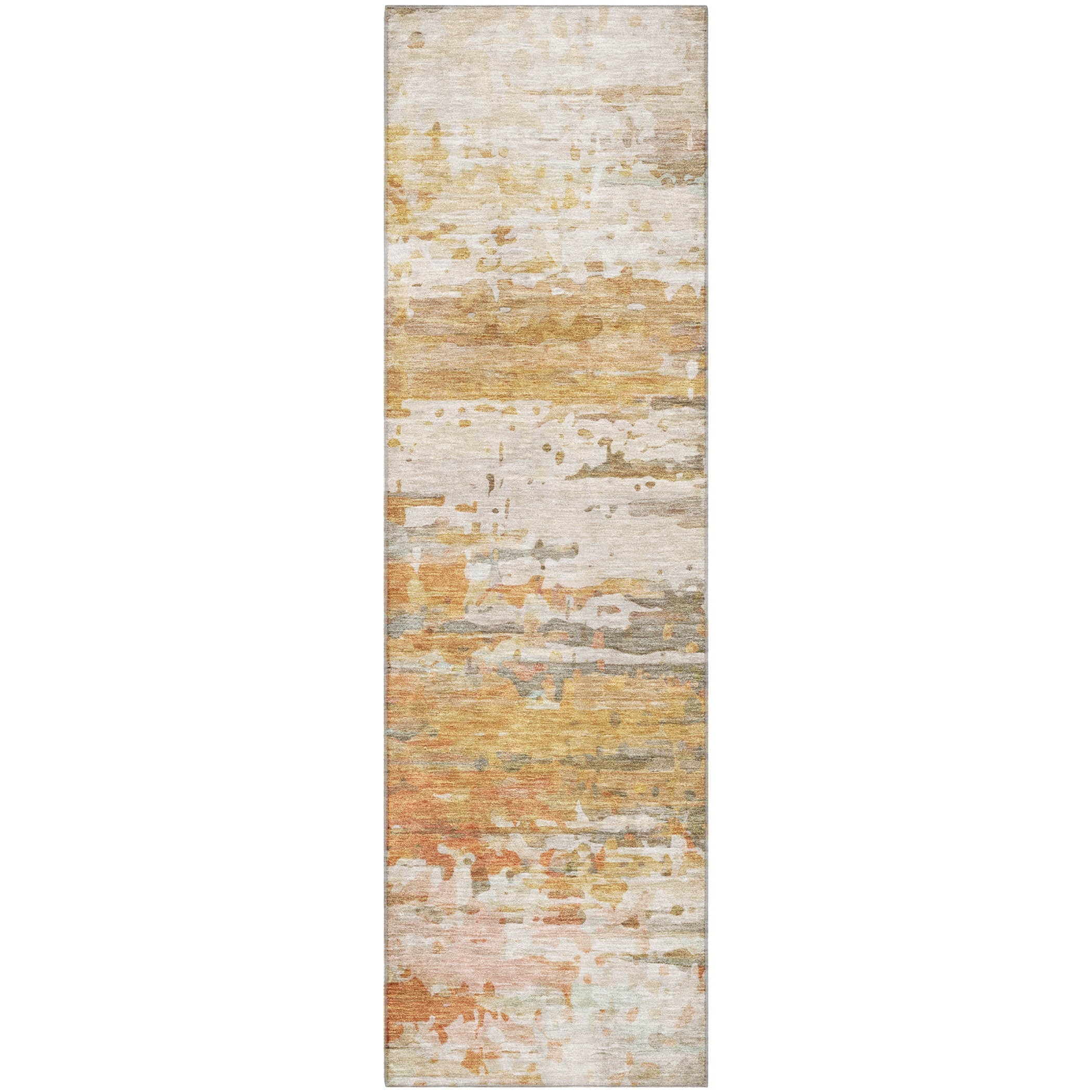 Sarajevo Machine Washable Transitional Khaki Brown Rug 2'3" x 7'6" #shape_Runner