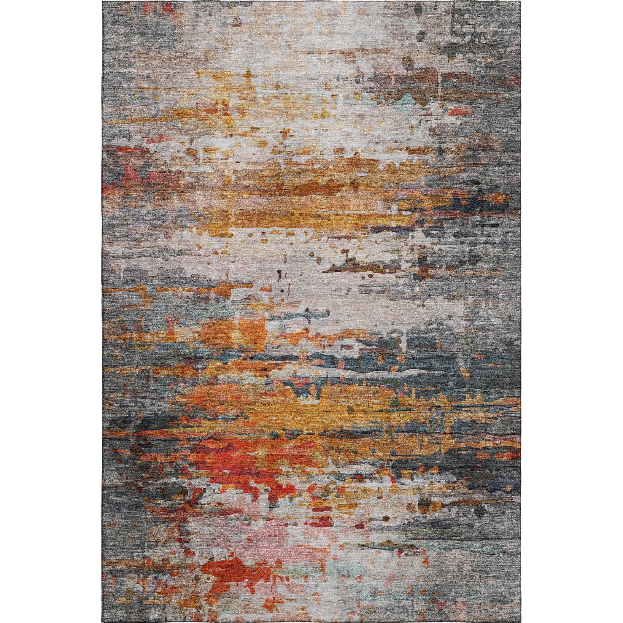 Sarajevo Machine Washable Transitional Terracotta Orange Rug 2'6" x 3'10" #shape_Rectangle