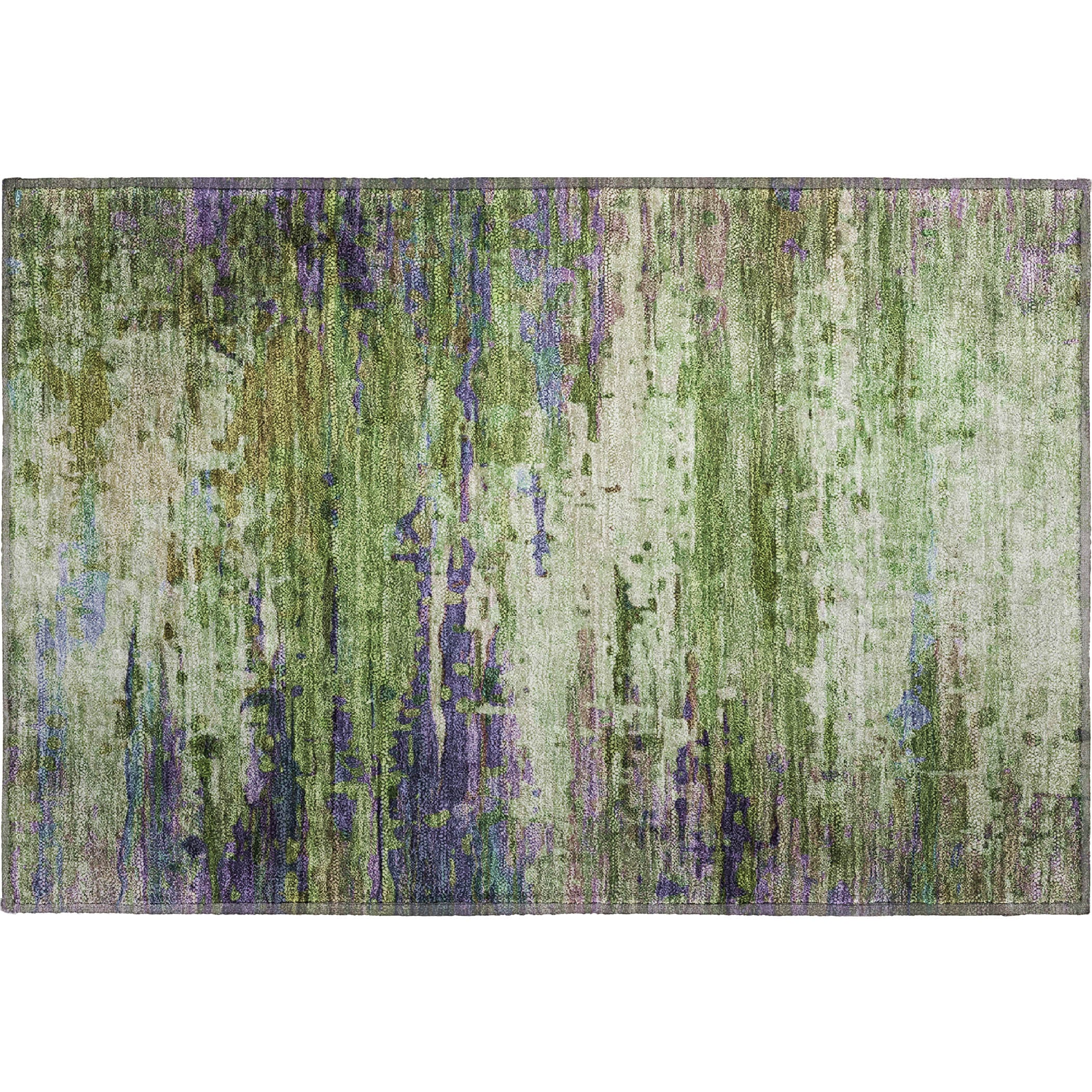 Oaxaca Machine Washable Transitional Green Rug 1'8" x 2'6" #shape_Rectangle