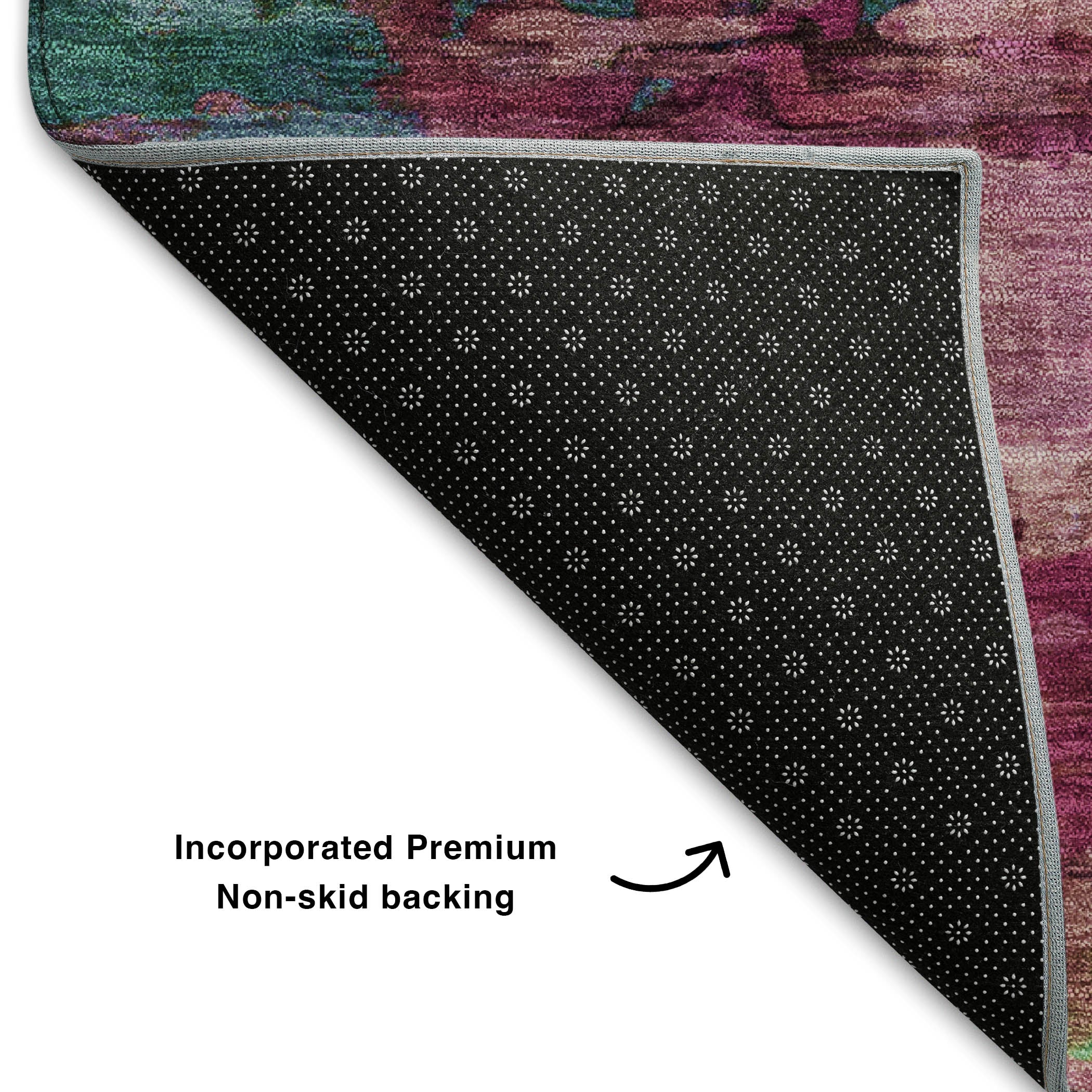 Oaxaca Machine Washable Transitional Pink Rug 1'8" x 2'6" #shape_Rectangle