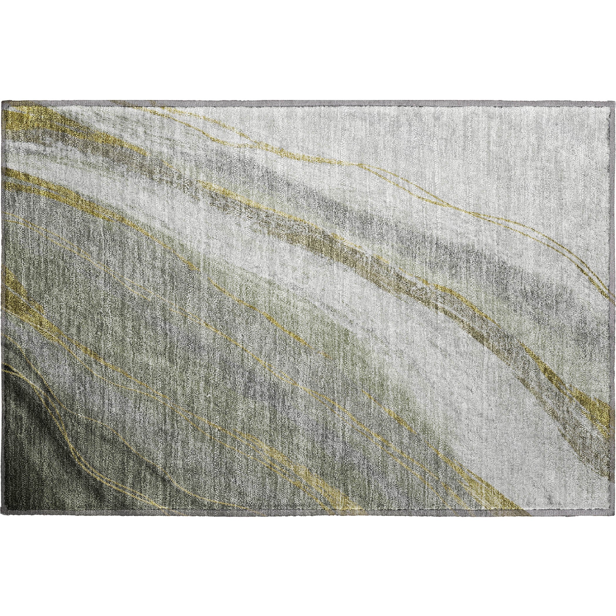 Kyoto Machine Washable Transitional Aloe Green Rug 1'8" x 2'6" #shape_Rectangle