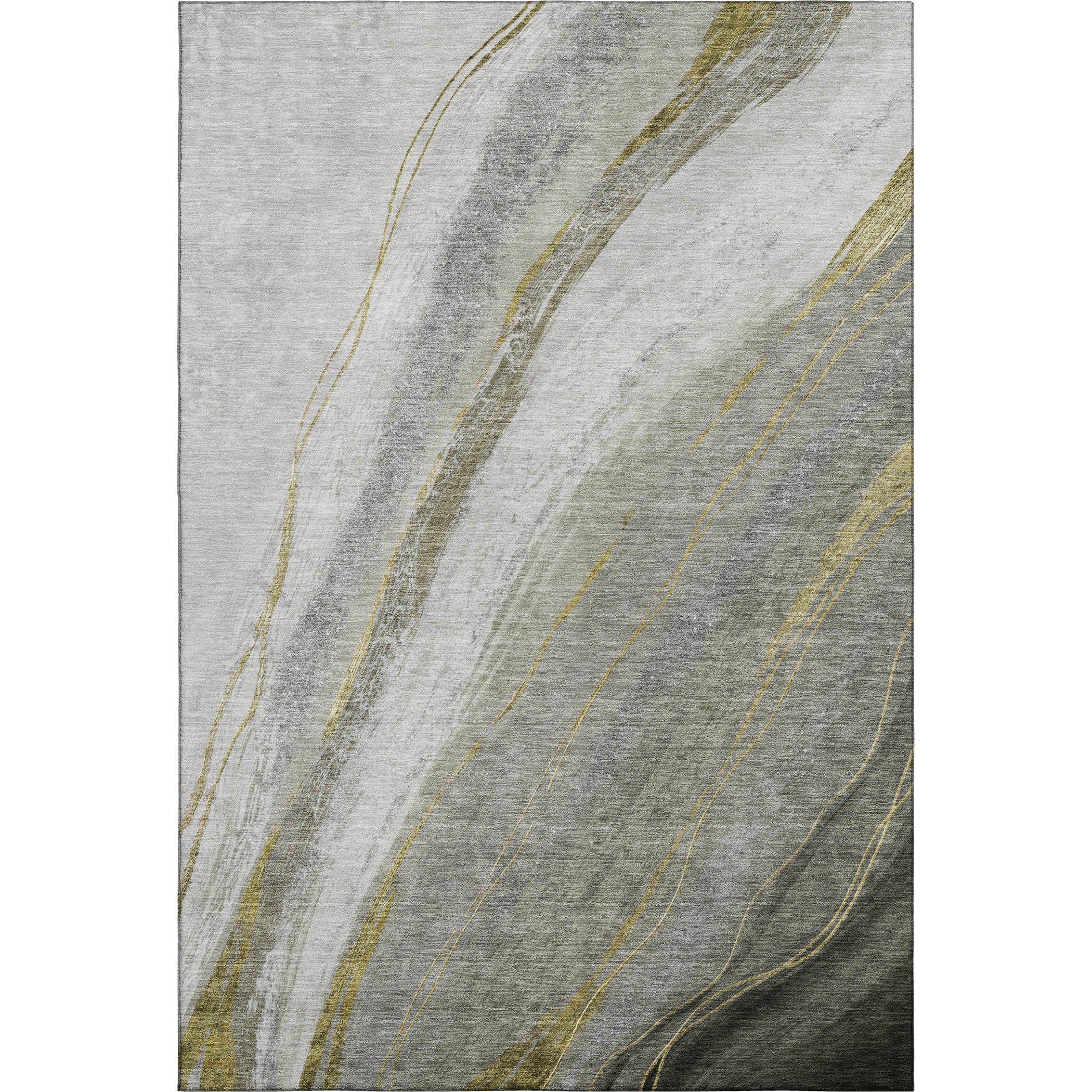 Kyoto Machine Washable Transitional Aloe Green Rug 2'6" x 3'10" #shape_Rectangle