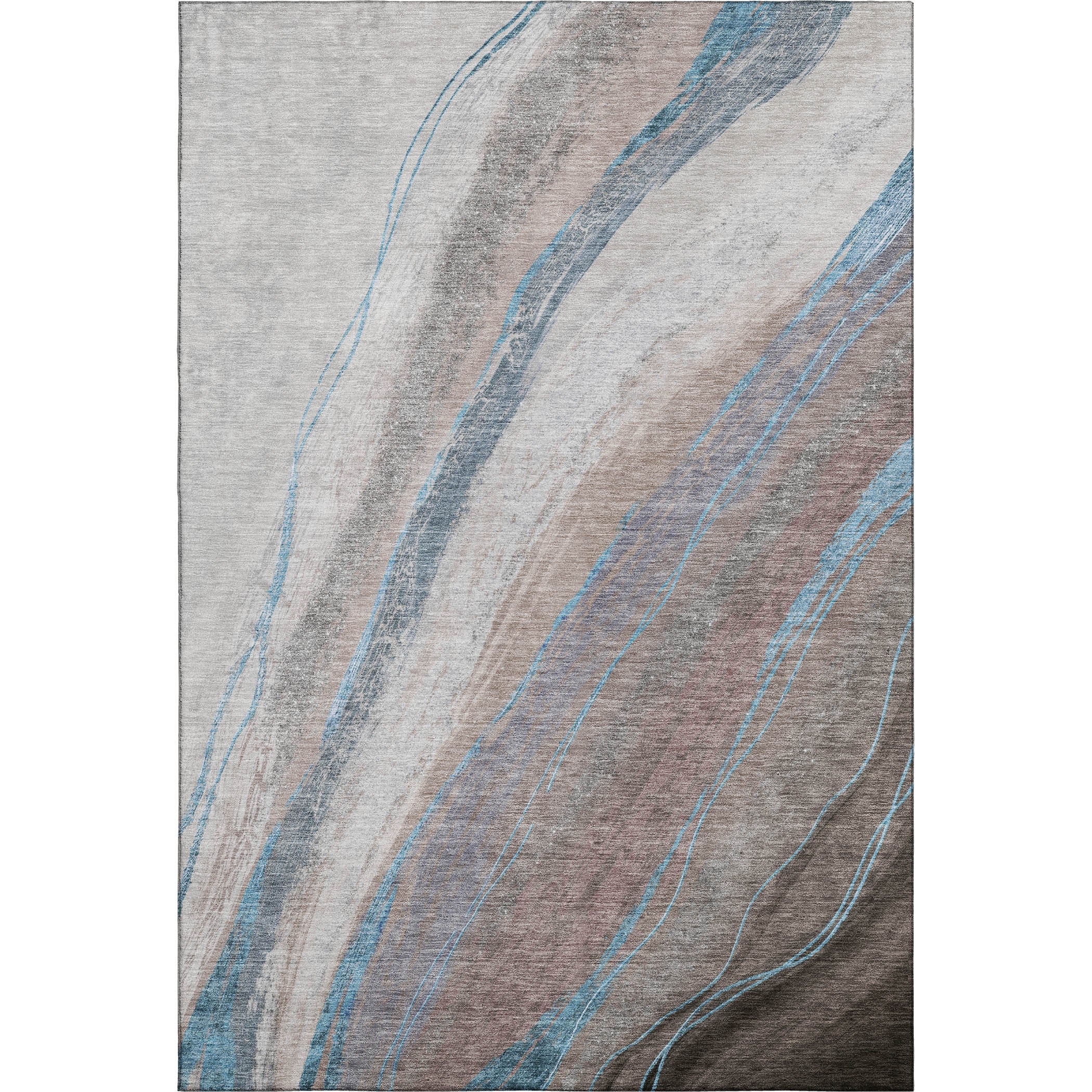 Kyoto Machine Washable Transitional Brown Rug 2'6" x 3'10" #shape_Rectangle