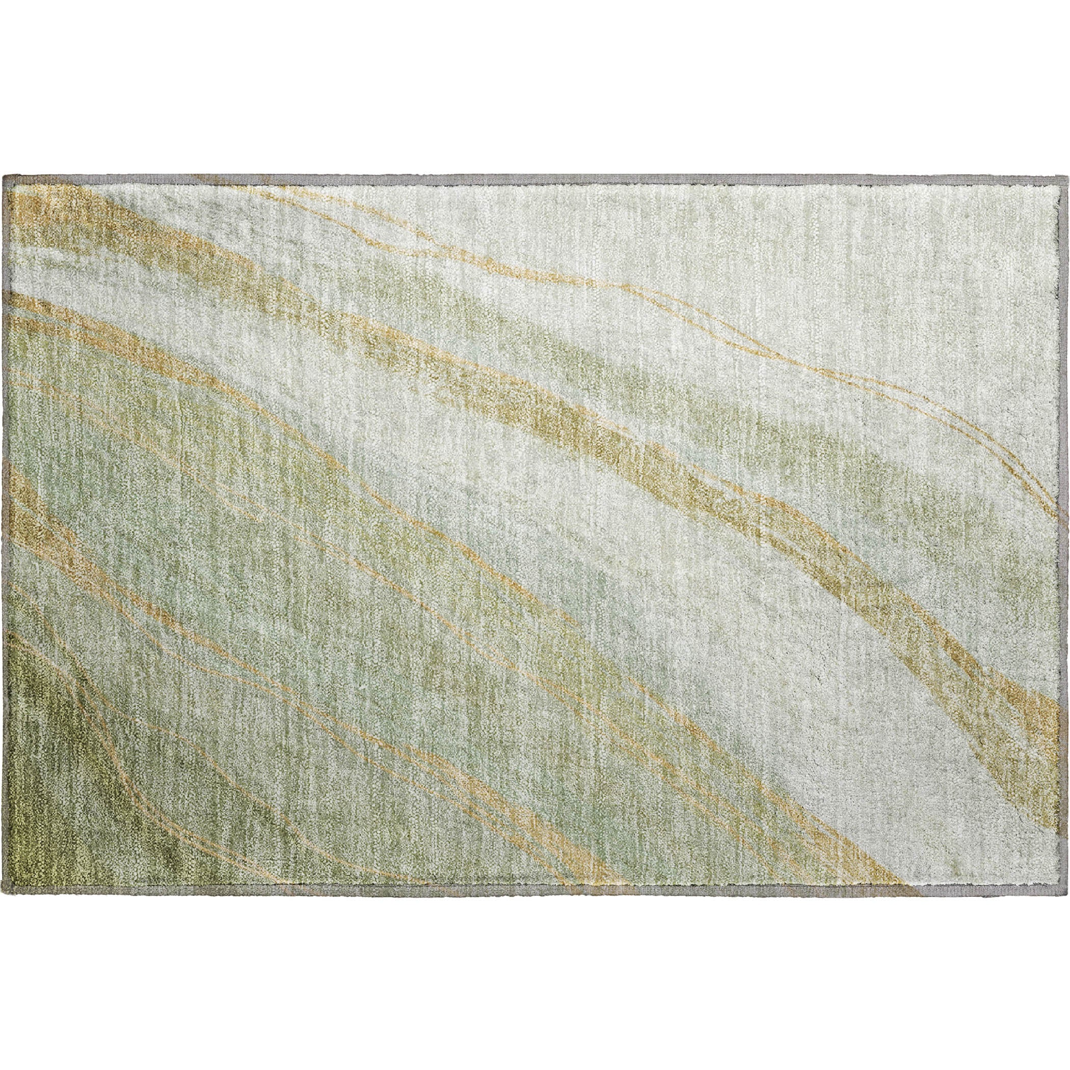 Kyoto Machine Washable Transitional Sage Green Rug 1'8" x 2'6" #shape_Rectangle