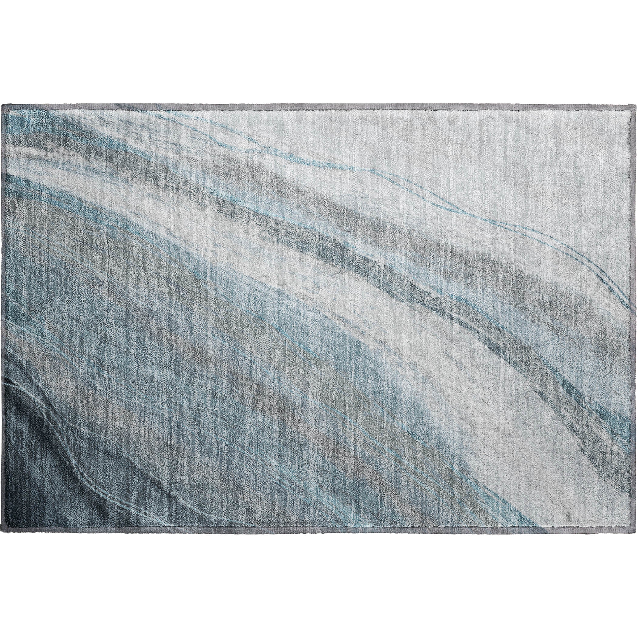Kyoto Machine Washable Transitional Teal Rug 1'8" x 2'6" #shape_Rectangle