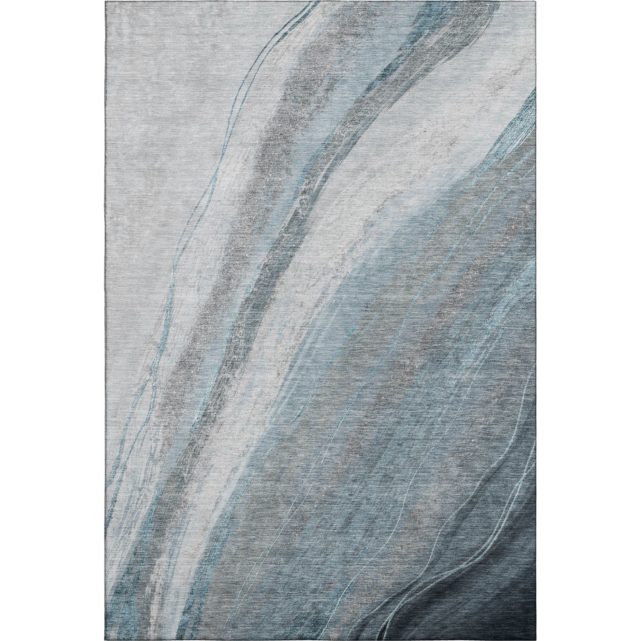 Kyoto Machine Washable Transitional Teal Rug 2'6" x 3'10" #shape_Rectangle